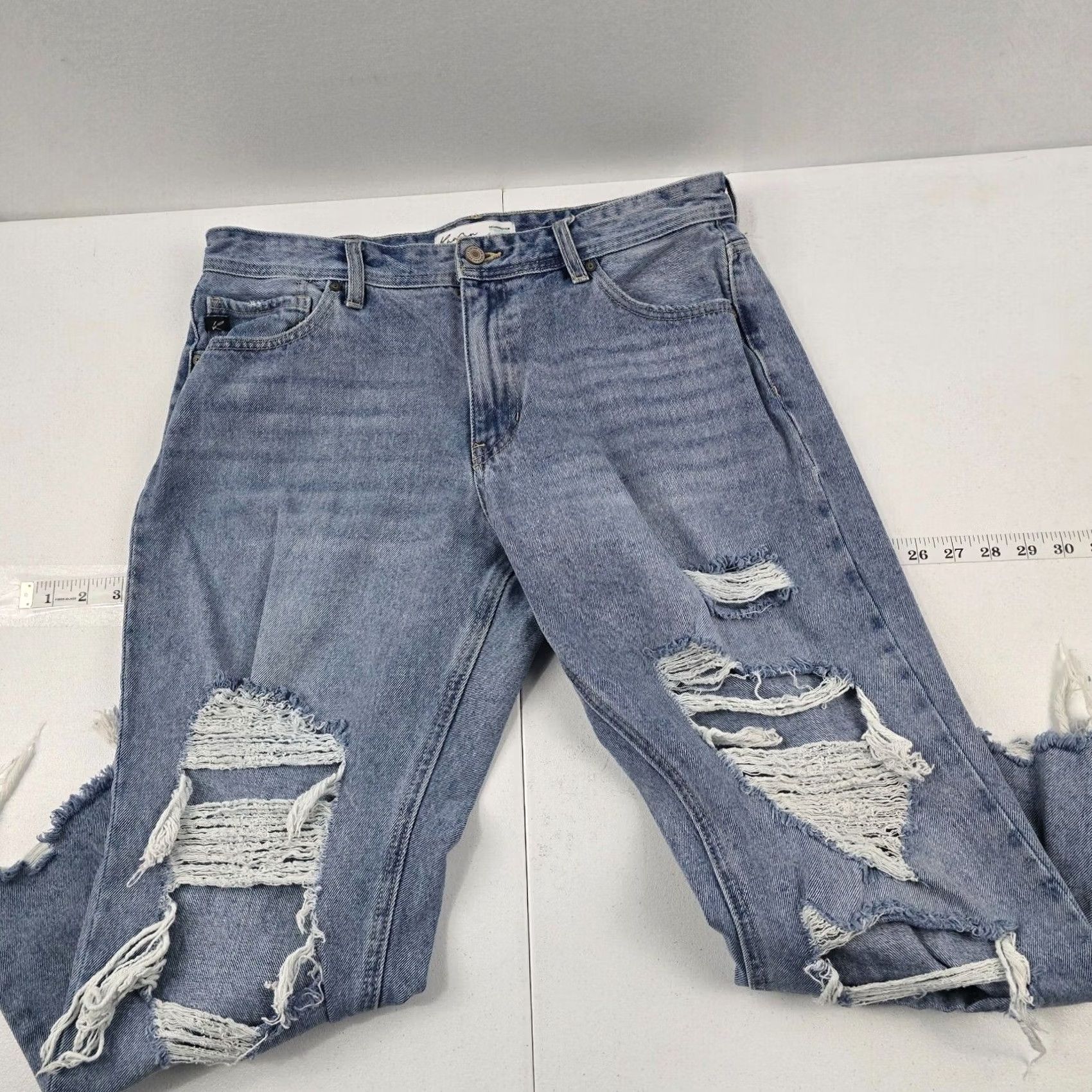 Vintage KanCan Jeans Distressed Light Wash Ankle Straight 30 Womens Blue 210310 Size 30" / US 8 / IT 44 - 2 Thumbnail