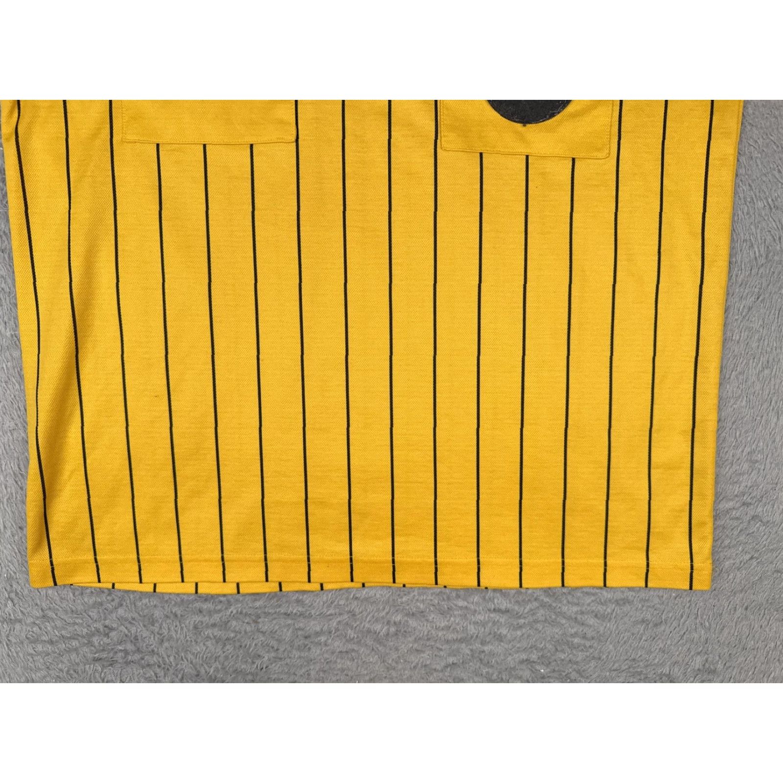 Vintage Score Referee Shirt Mens Large Yellow Black Striped Soccer Jersey Top Pockets Size US L / EU 52-54 / 3 - 5 Thumbnail