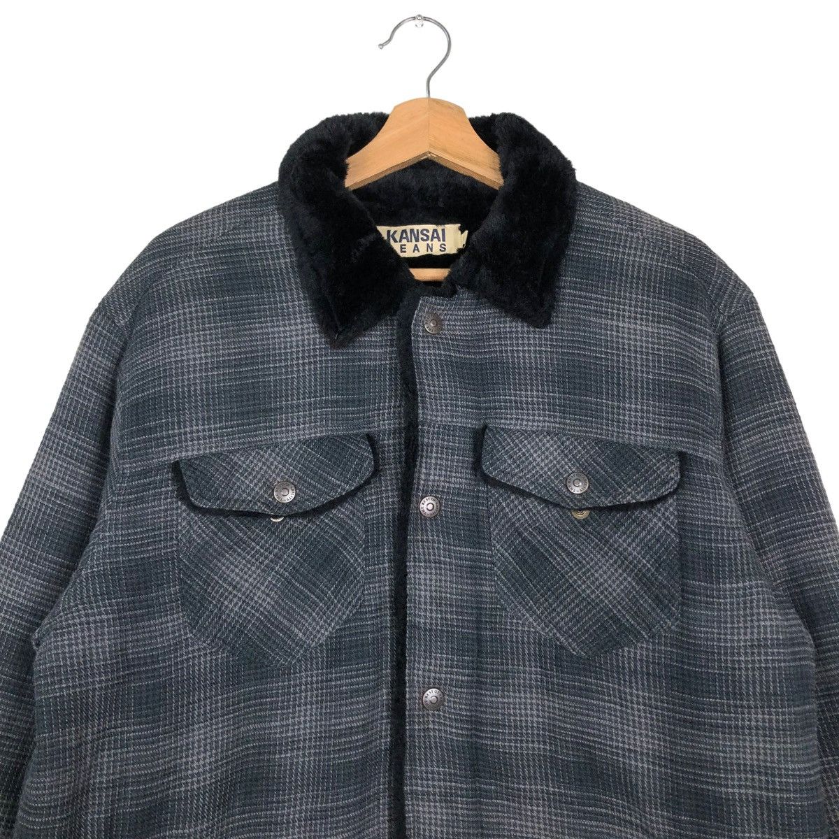 Japanese Brand × Vintage 🔥VINTAGE FLANNEL WORK SHIRT JACKET KANSAI JEANS JAPAN Size US L / EU 52-54 / 3 - 3 Thumbnail