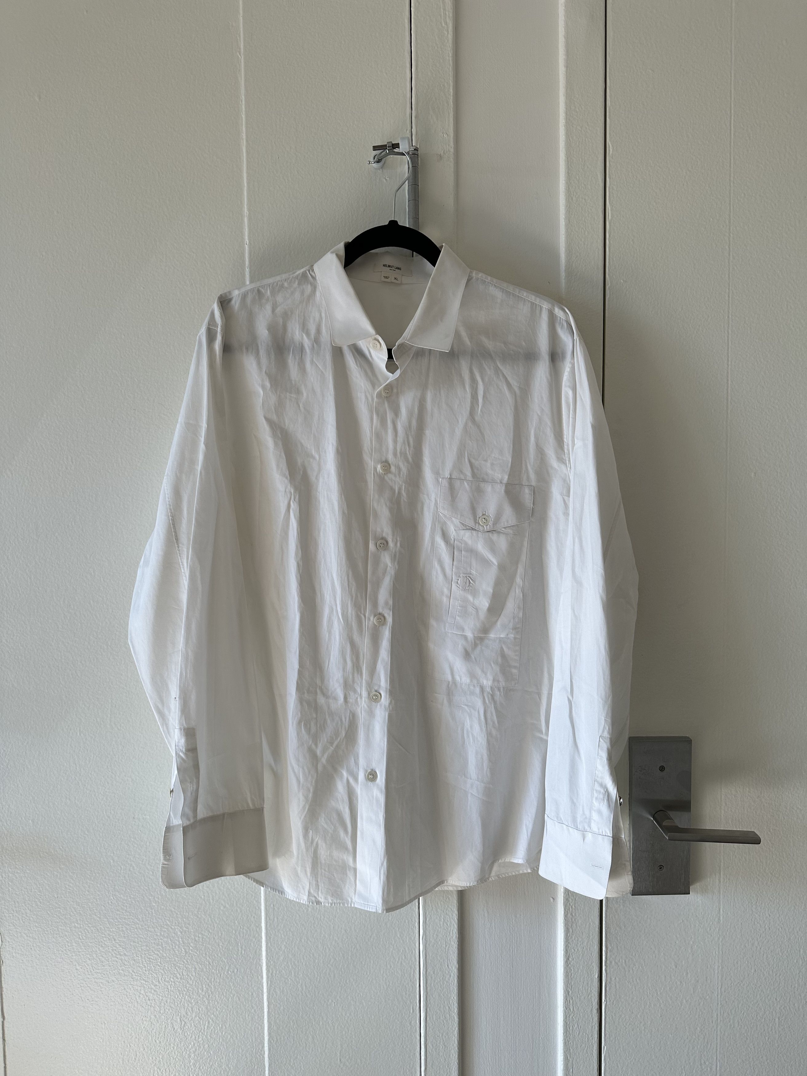 image of Helmut Lang Button Up Shirt in White, Men's (Size XL)