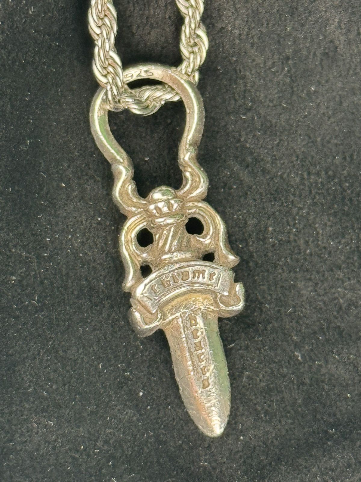 Chrome Hearts Chrome Hearts .925 Silver Dagger Zip Pendant with Rope Chain Size ONE SIZE - 7 Thumbnail