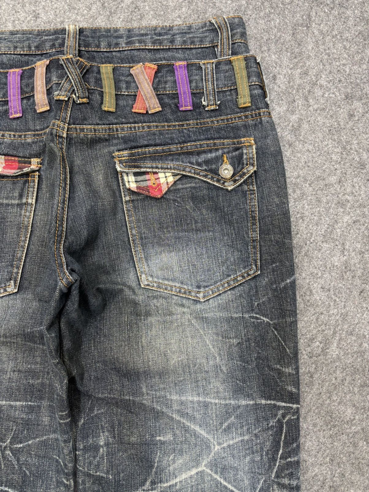Japanese Brand 💥Double Waist💥Insane Nylaus Folding Fades Style Denim F657 Size US 33 - 11 Thumbnail