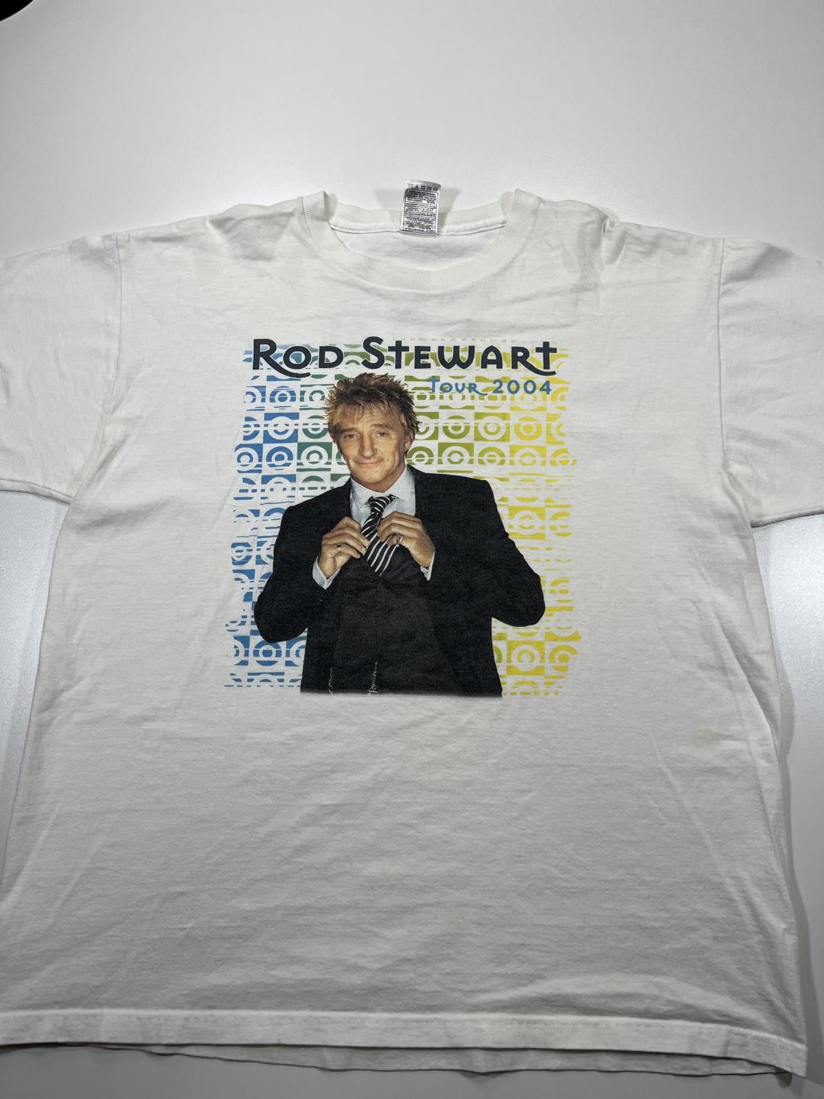 Unknown London Rod Stewart Tour 2004 White Graphic T-Shirt Size US XL / EU 56 / 4 - 1 Thumbnail