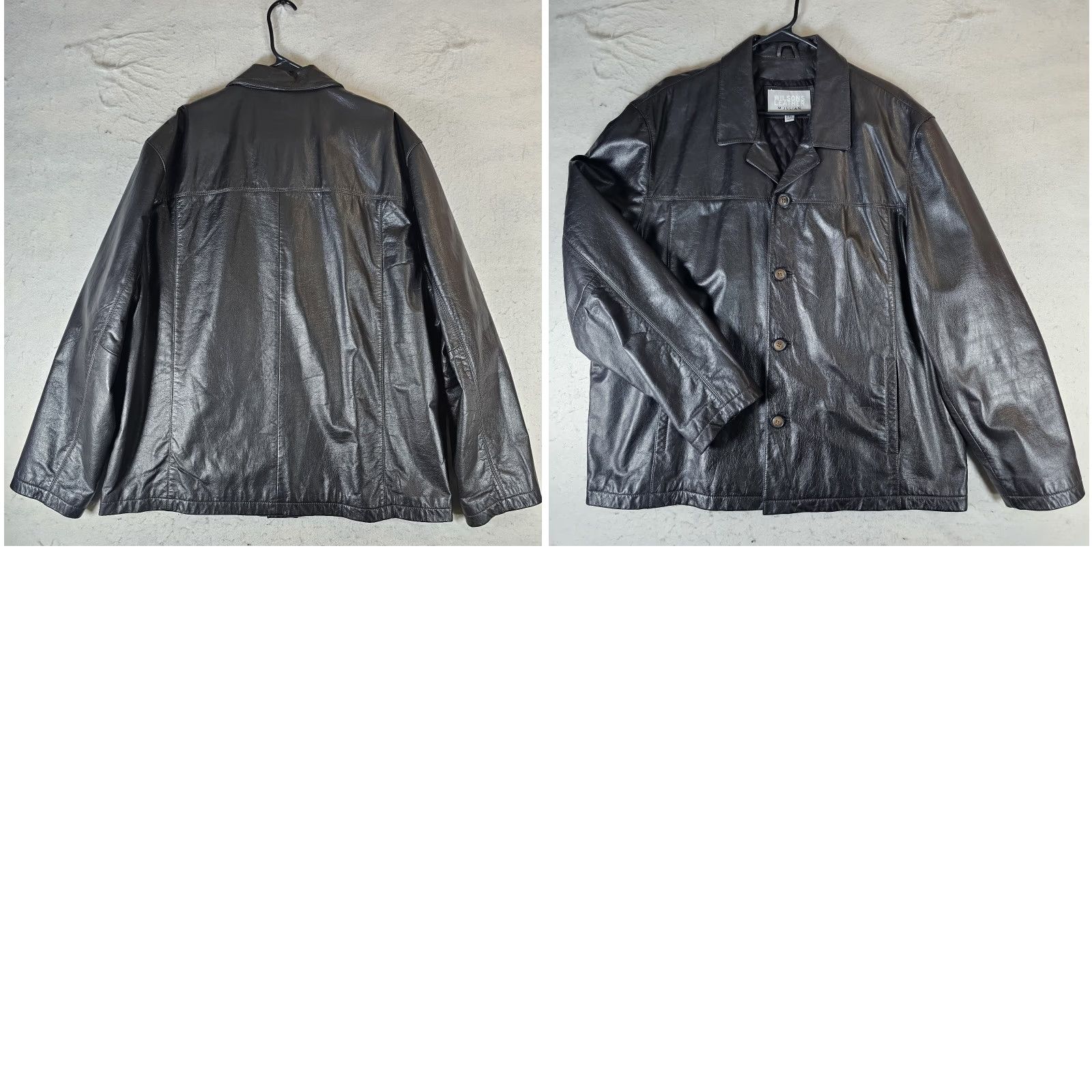 Vintage VINTAGE Wilsons Leather M. Julian Brown Leather Jacket Button-Up Mens 2XL Jacket Brown 90s Winters Vintage Mens Wrangler? Size US XXL / EU 58 / 5 - 9 Thumbnail