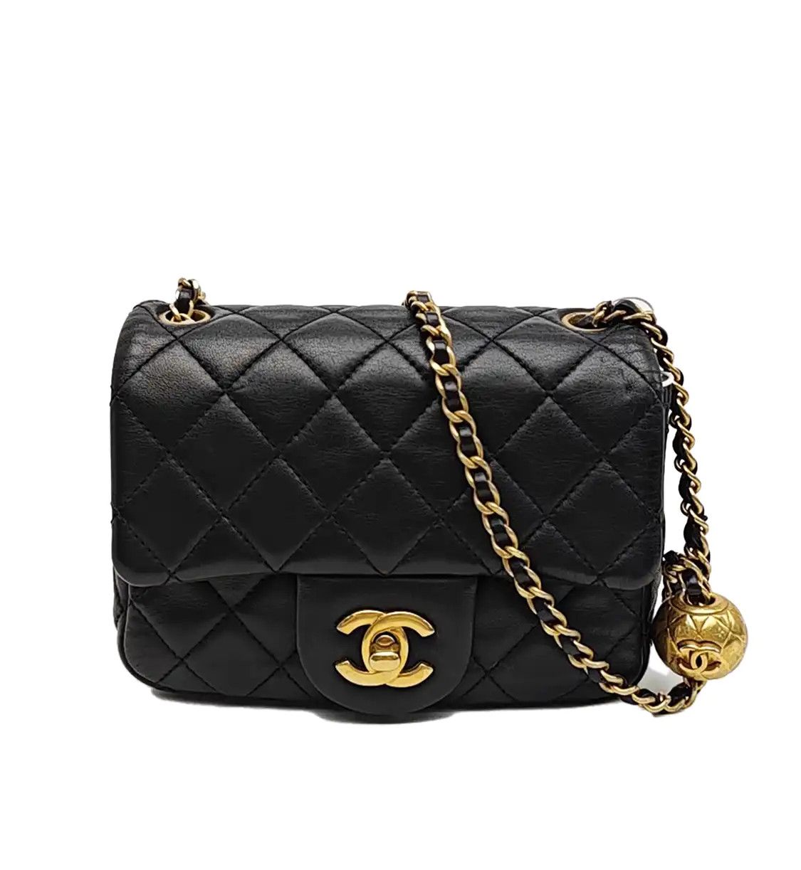 Chanel CHANEL CLASSIC FLAP mini black sheepskin quilted flap bag chain bag shoulder han Size ONE SIZE - 1 Thumbnail