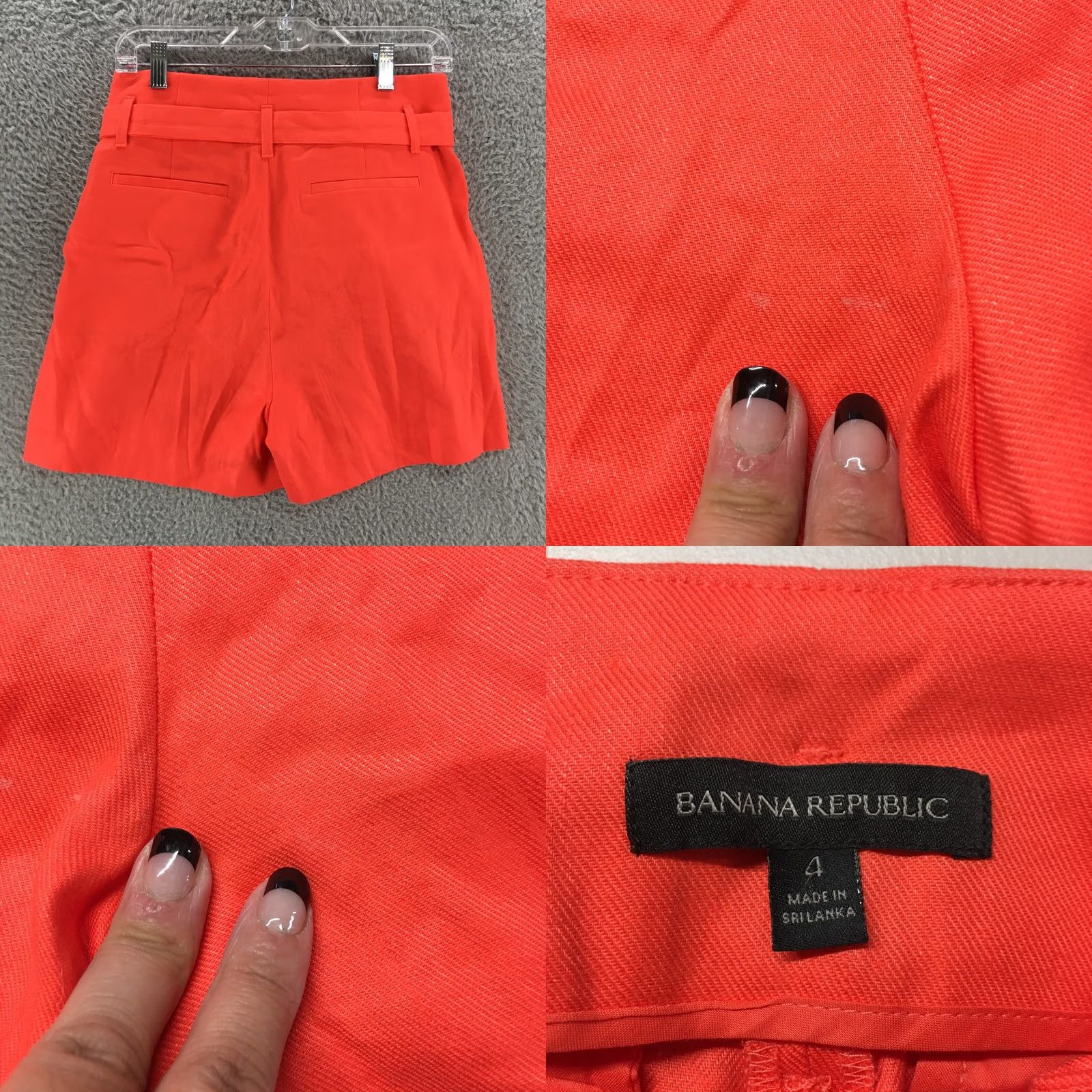 Banana Republic Banana Republic Paperbag Tie Waist Shorts Womens 4 Orange High Rise Side Pocket Denim Cotton Blend Regular Rise Womens Shorts Orange Pocket Solid 90s? Size 27" / US 4 / IT 40 - 8 Thumbnail