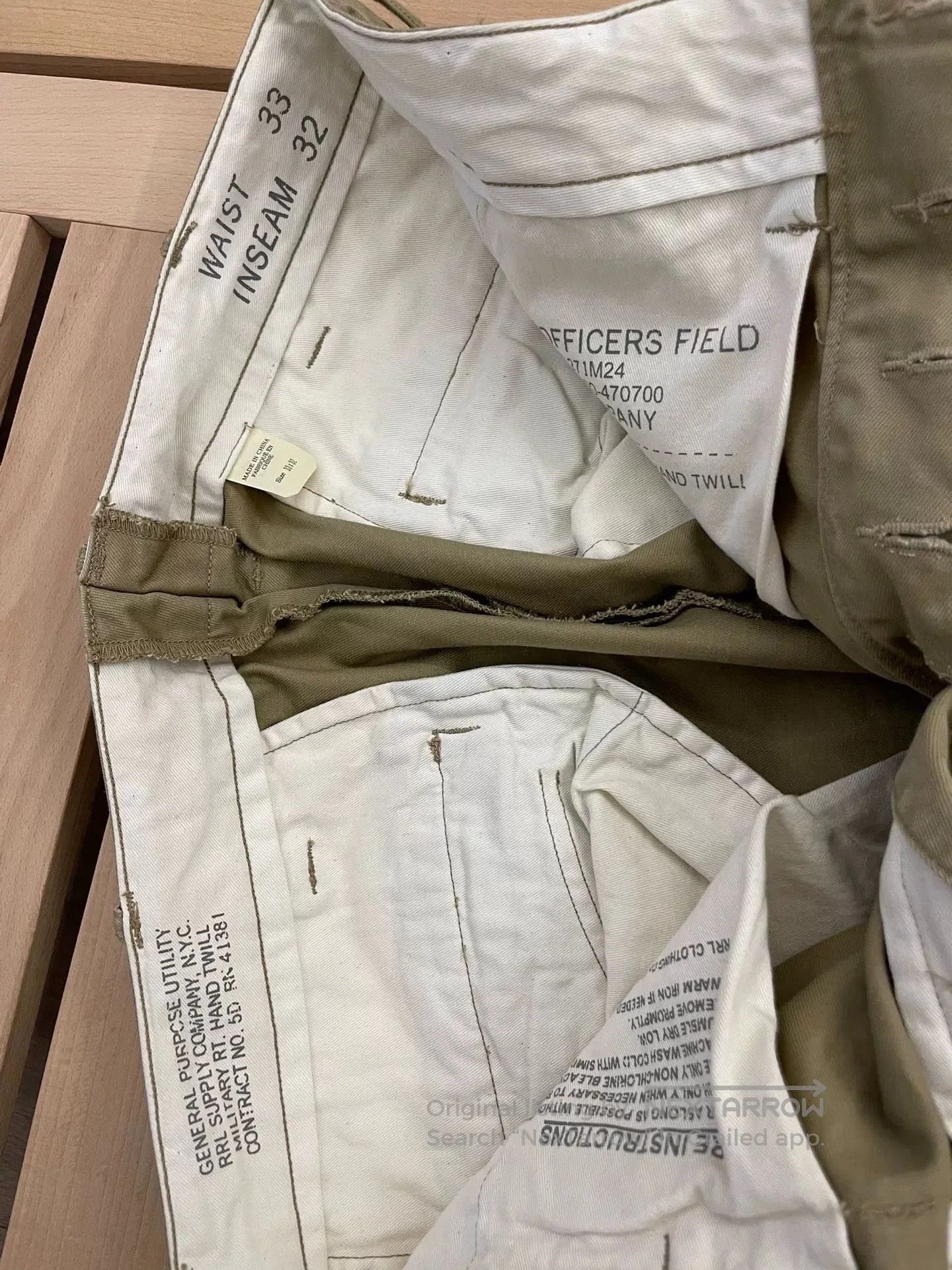 RRL Ralph Lauren RRL Officer Chino Casual Pants. Size US 33 - 4 Thumbnail