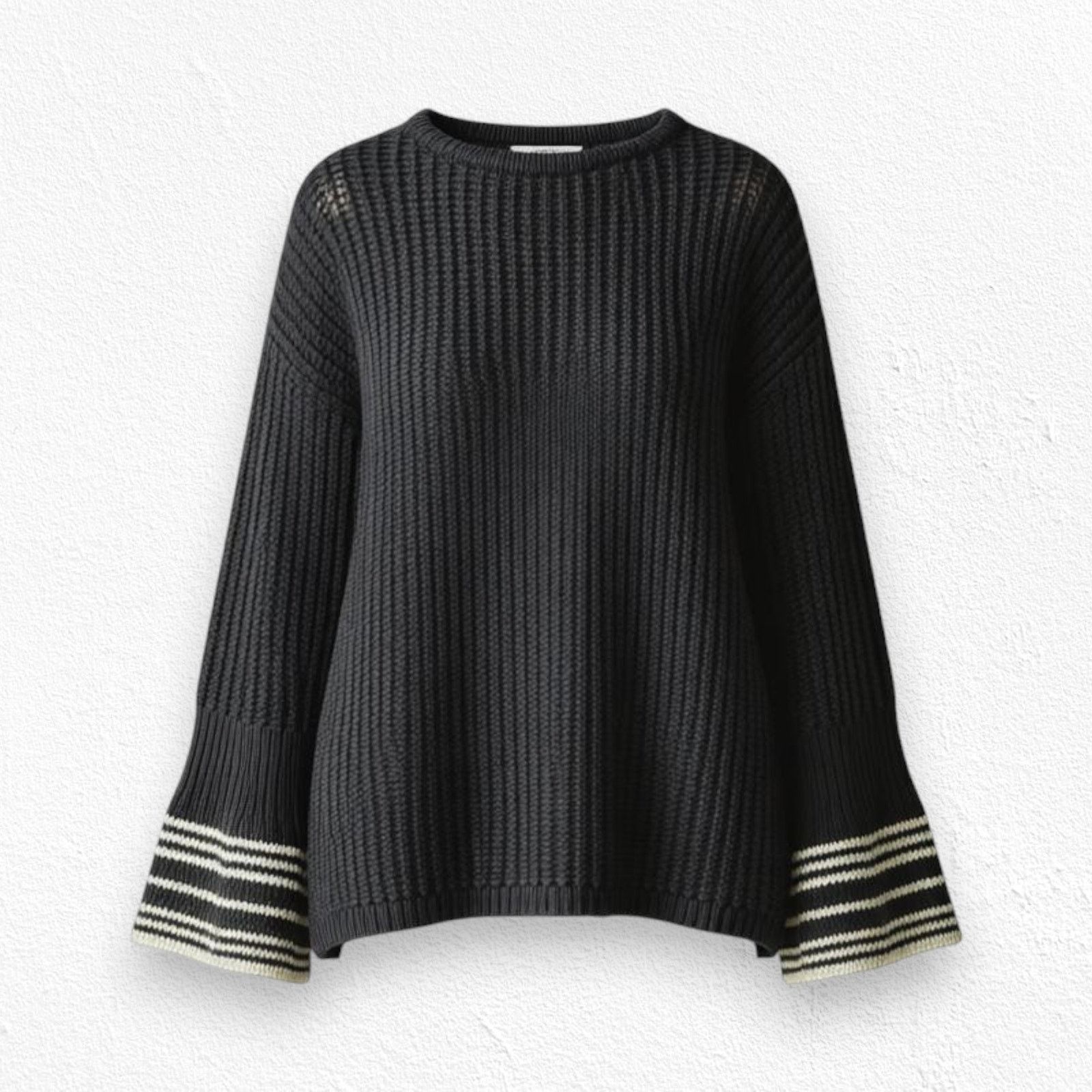 Chicos Chico’s Black White Open Knit Sweater Size Medium Size M / US 6-8 / IT 42-44 - 1 Thumbnail