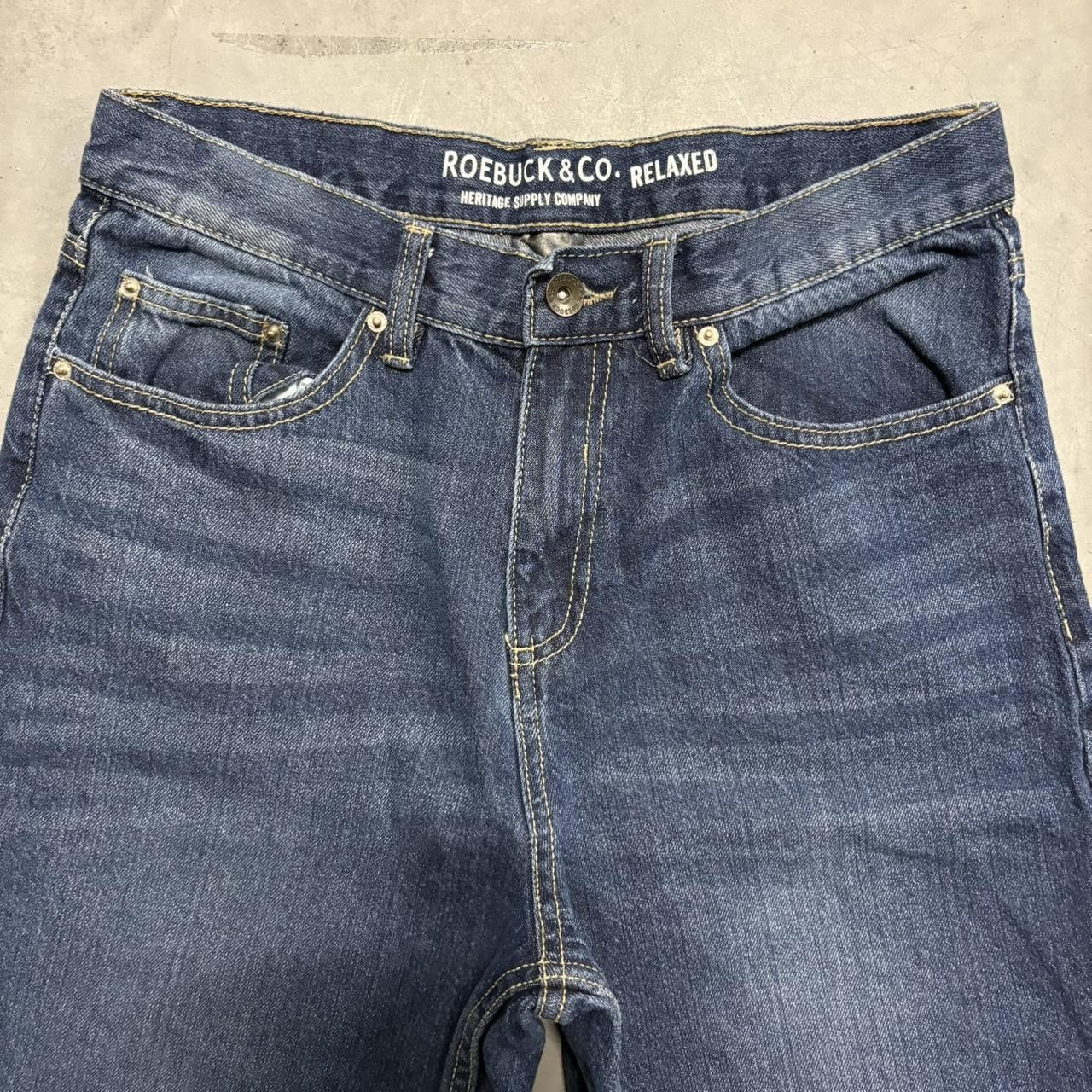 Japanese Brand × Vintage Vintage Y2K/2000s Baggy Dark Wash Denim Jeans! Size US 29 - 2 Thumbnail