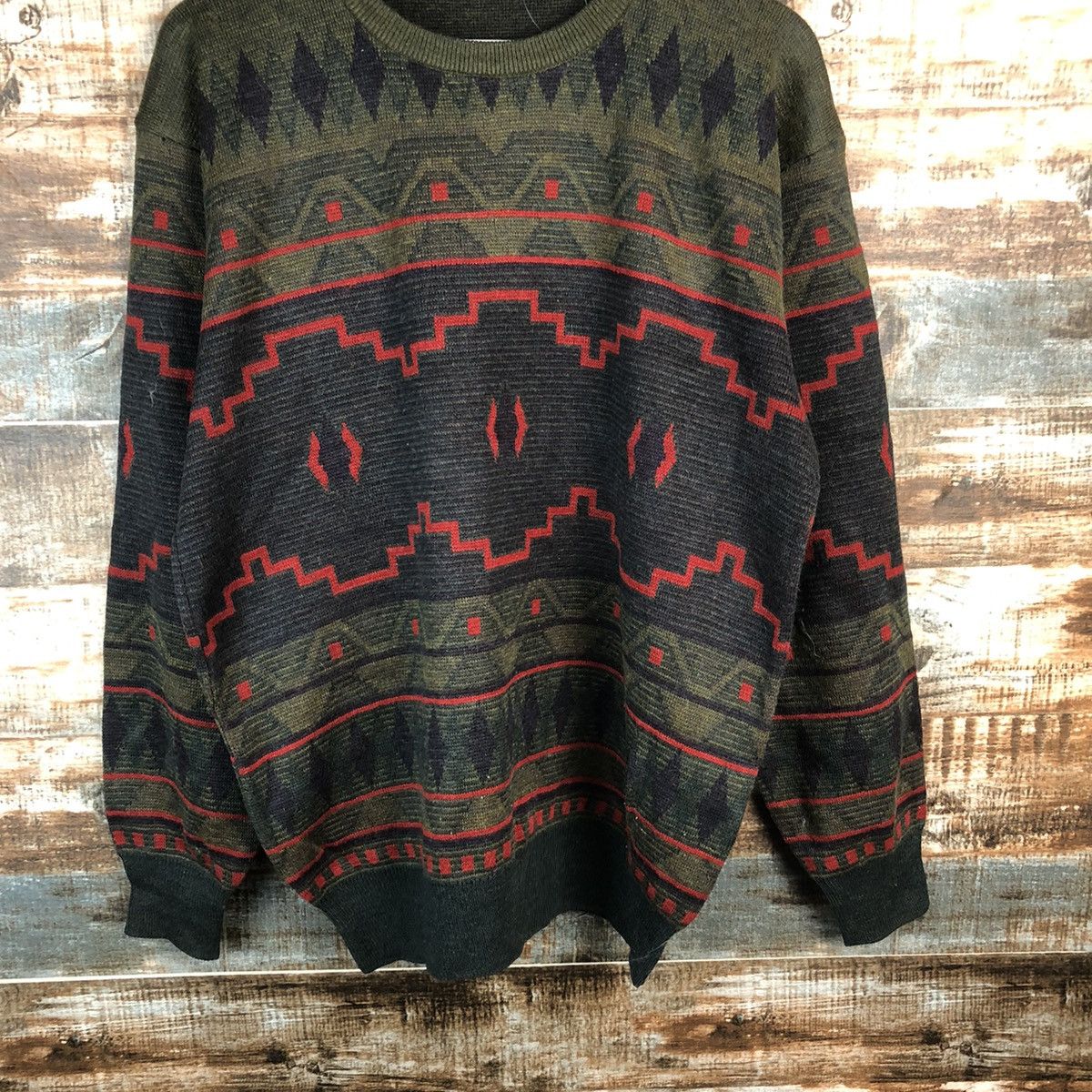 Vintage Intermezzo Green art vintage sweatshirt Knitwear #A1327 Size US L / EU 52-54 / 3 - 6 Thumbnail