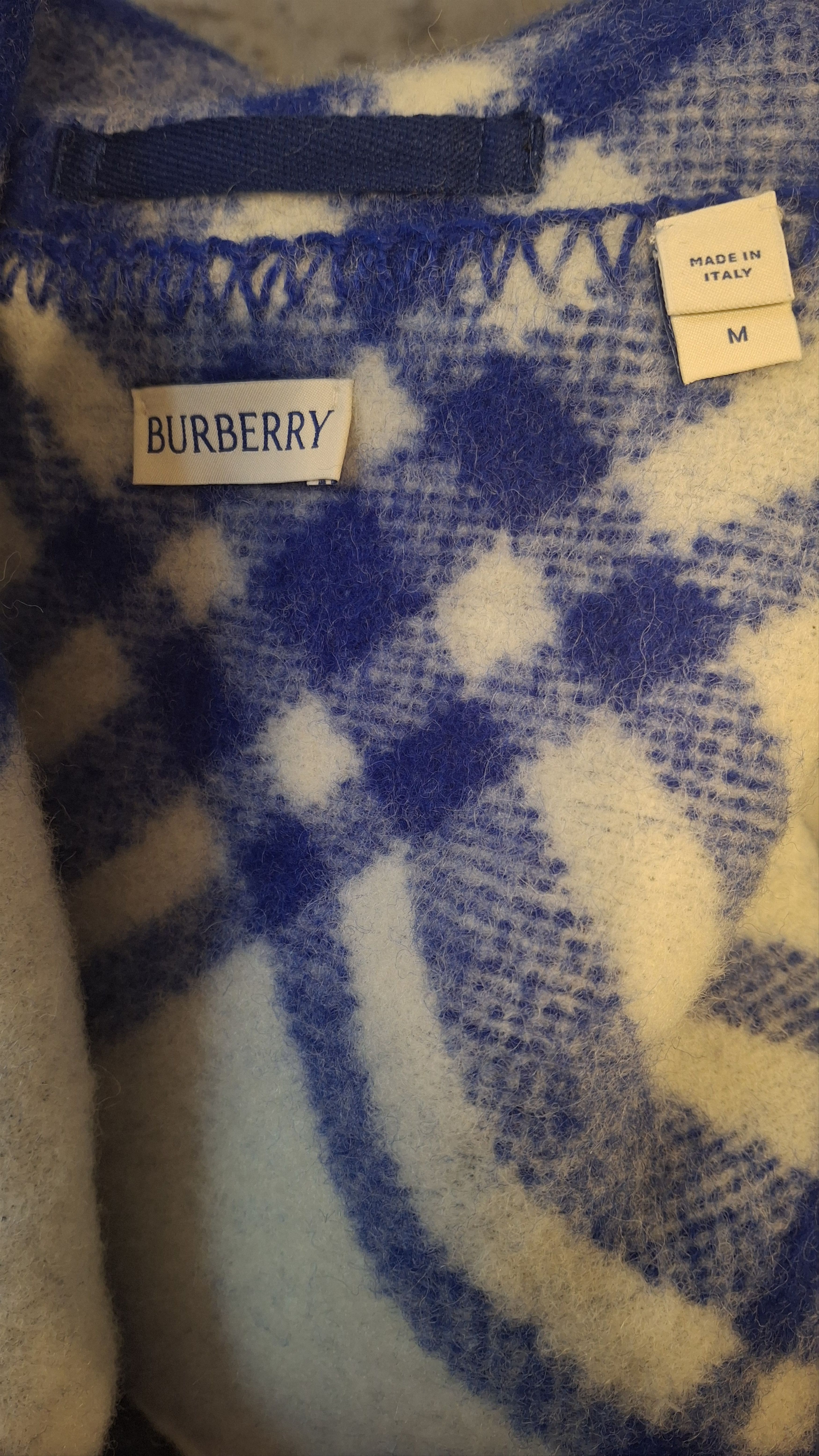 Burberry BURBERRY – Blue Wool Blanket Coat Size US M / EU 48-50 / 2 - 11 Thumbnail