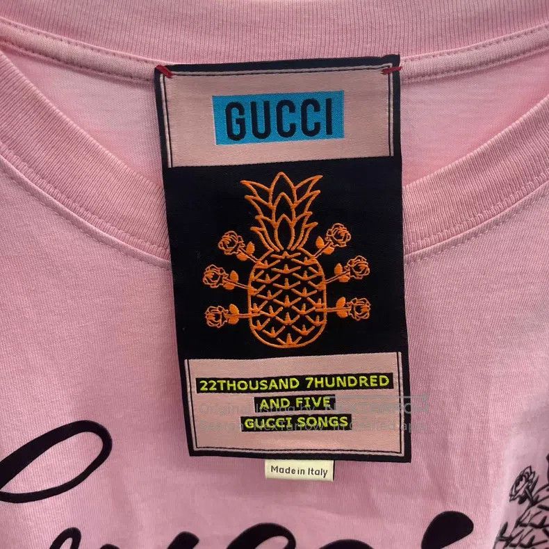 Gucci Gucci Pink pineapple letter logo short sleeve Size S / US 4 / IT 40 - 3 Thumbnail