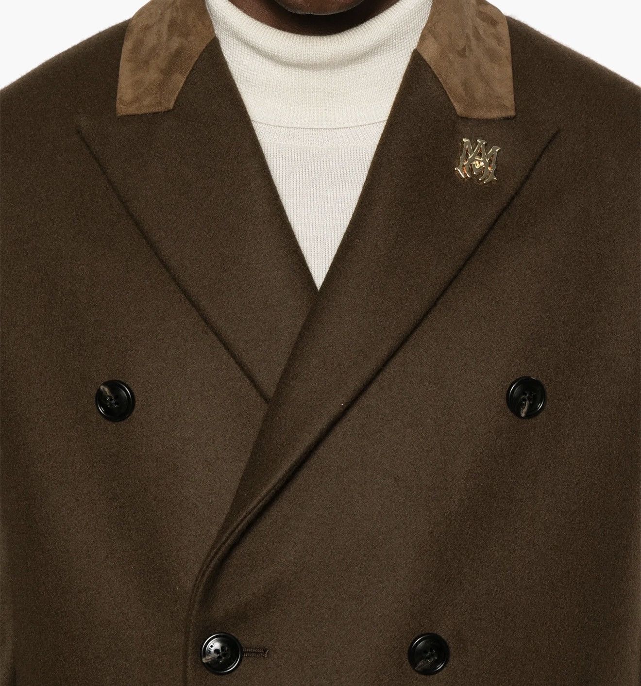 Amiri AMIRI Double-Breasted Brown Wool Coat — Size 52 — Sold Out Size US L / EU 52-54 / 3 - 1 Thumbnail