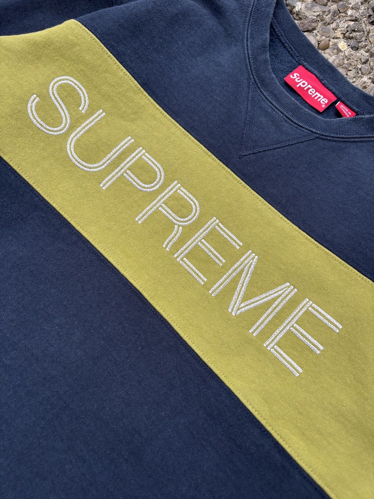 Supreme Supreme Zig Zag Stitch Panel Crewneck Size US M / EU 48-50 / 2 - 4 Thumbnail