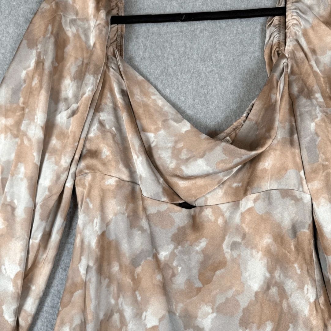 ASTR The Label VINTAGE? ASTR The Label Womens XL Twist Front Floral Mini Dress Mauve Lined NWT Size XL / US 12-14 / IT 48-50 - 3 Thumbnail