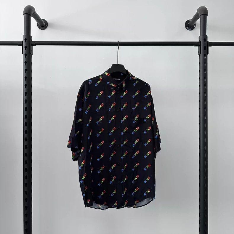 Balenciaga Balenciaga size 38 SS20 Short Sleeve Shirt with Colorful BL Size US S / EU 44-46 / 1 - 1 Thumbnail