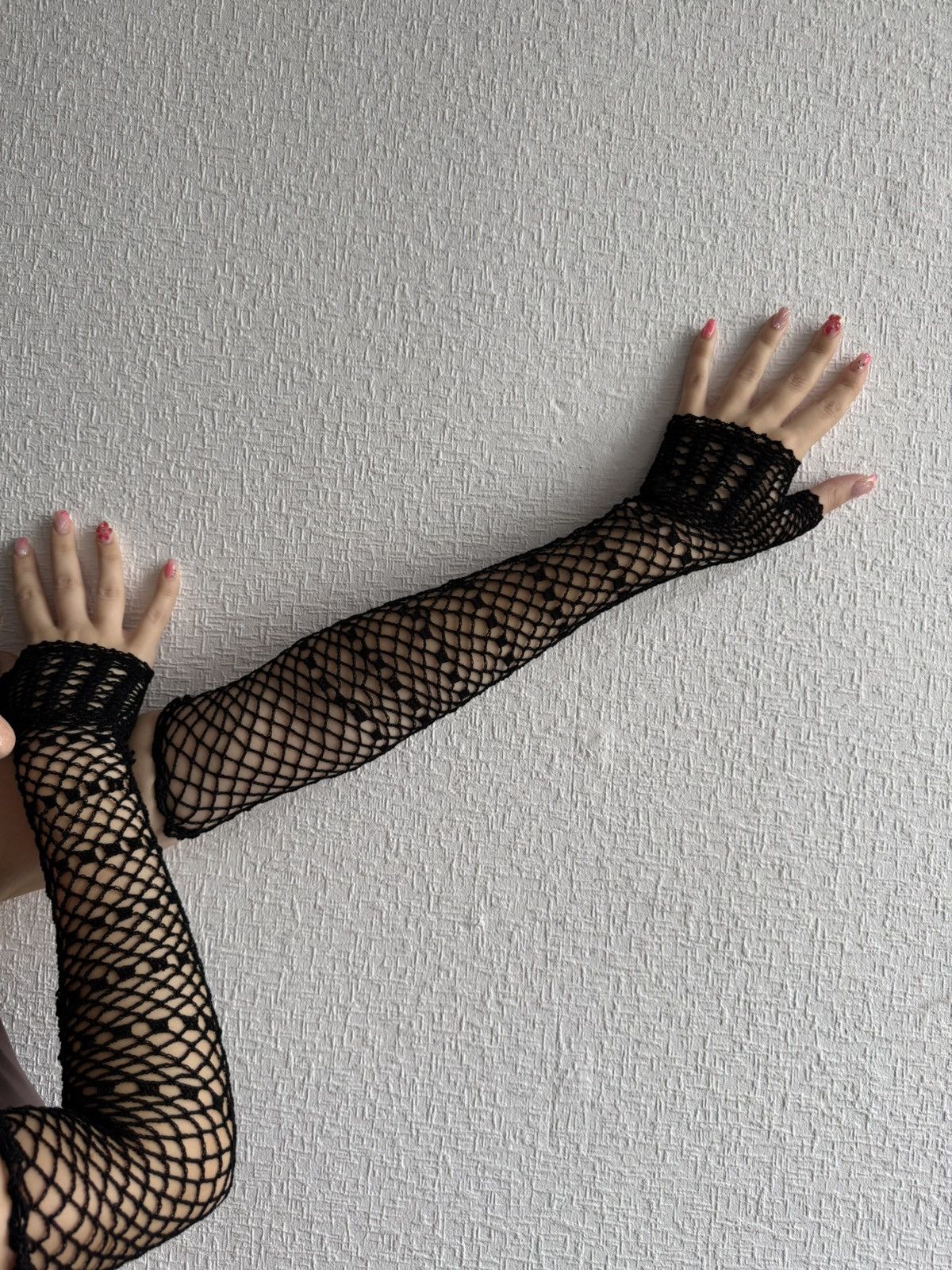 Vintage 💕Awesome sexy wmns long mesh gloves Avant Garde Size ONE SIZE - 5 Thumbnail