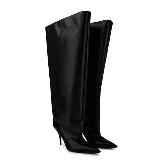 Balenciaga o1g2r1mq0924 Waders Knee Boots in Black Size US 7 / IT 37 - 3 Thumbnail