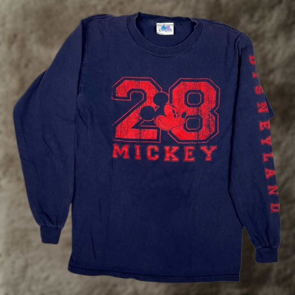 Disney VINTAGE Disney Mickey Mouse T-Shirt Cotton Gray Crew Neck Long Sleeve S Men's 90s Retro Disney Theme Size US S / EU 44-46 / 1 - 1 Thumbnail