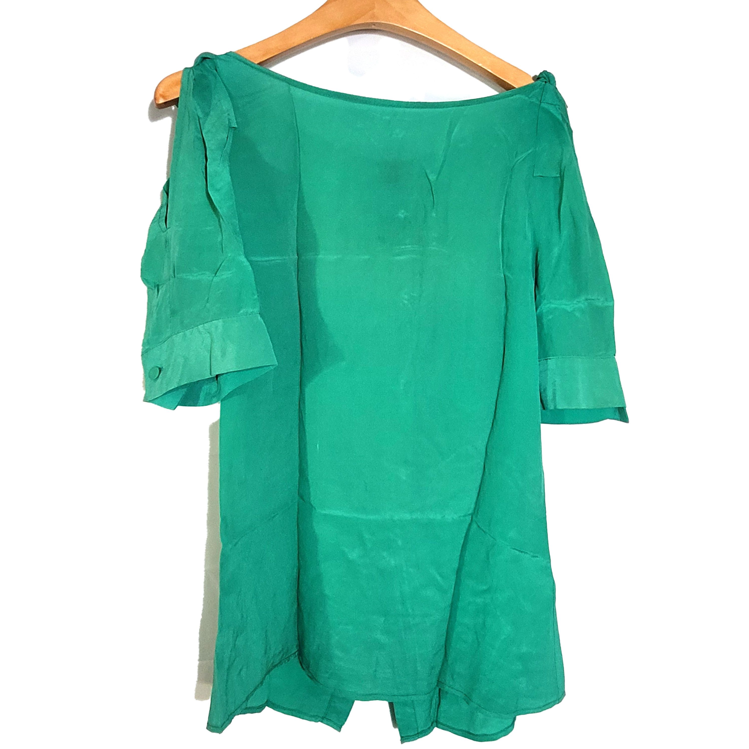 Other Women's 100% Silk Short Sleeve Top Button-Up Shirt SCE216 Size S / US 4 / IT 40 - 1 Thumbnail