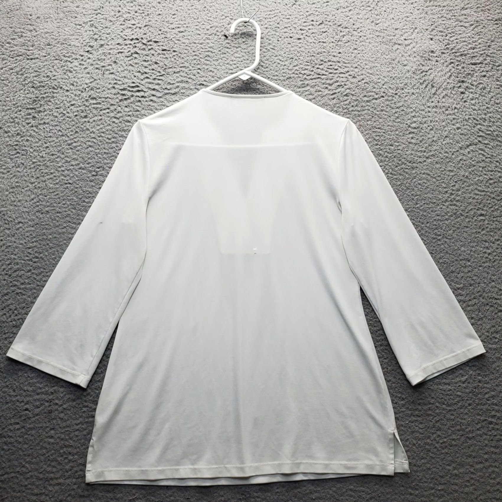 Vintage Ivanka Trump Blouse Womens XS White Long Sleeve V Neck Slit Lace Up Detail Shirt Womens Size XS White Ivanka Trump Blouse Size XS / US 0-2 / IT 36-38 - 2 Thumbnail