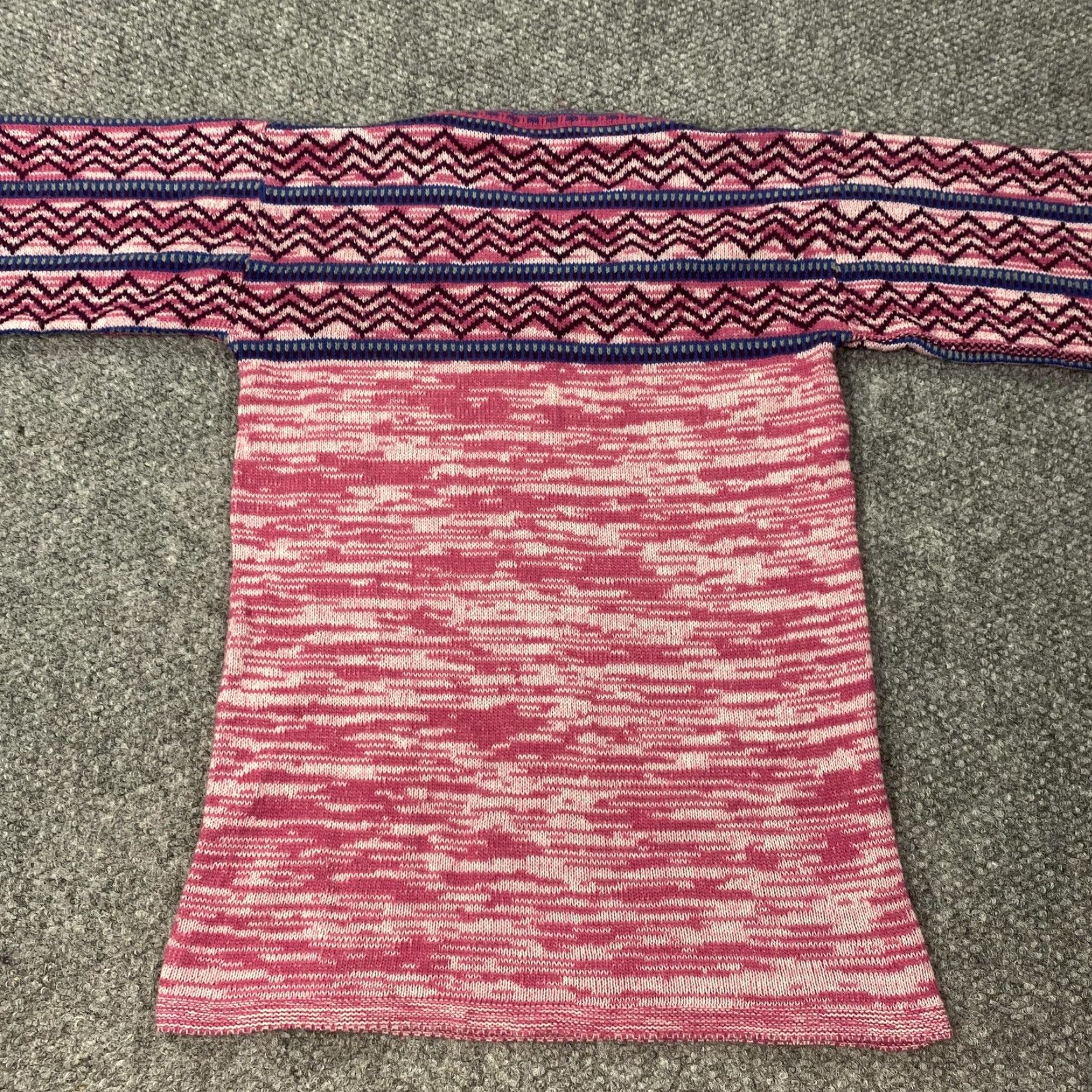 Pinko VINTAGE Pink Geometric Knit Sweater Womens Medium Pullover 80s USA Geometric 100% Acrylic Womens Pullover Size M / US 6-8 / IT 42-44 - 5 Thumbnail