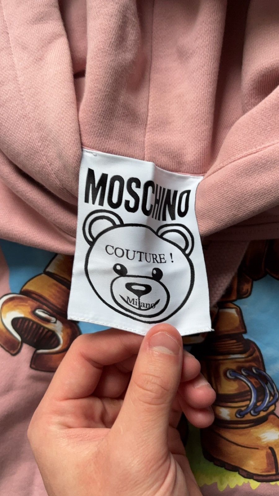 Moschino Moschino pink robot bear hoodie (receipt available) Size US XL / EU 56 / 4 - 4 Thumbnail