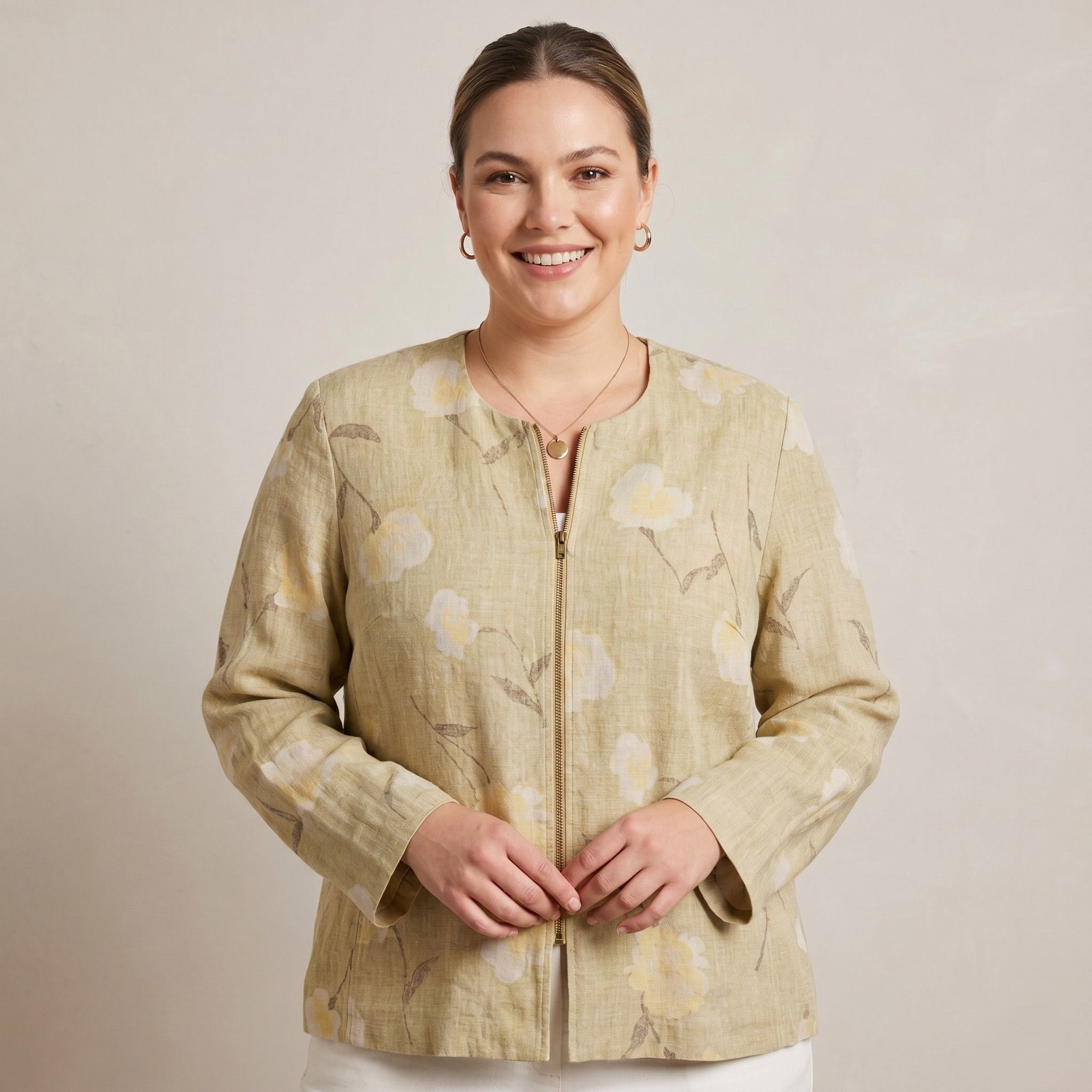Vintage Mac Scott Women XL Blazer Green 100% Linen 6404 Size XL / US 12-14 / IT 48-50 - 1 Thumbnail