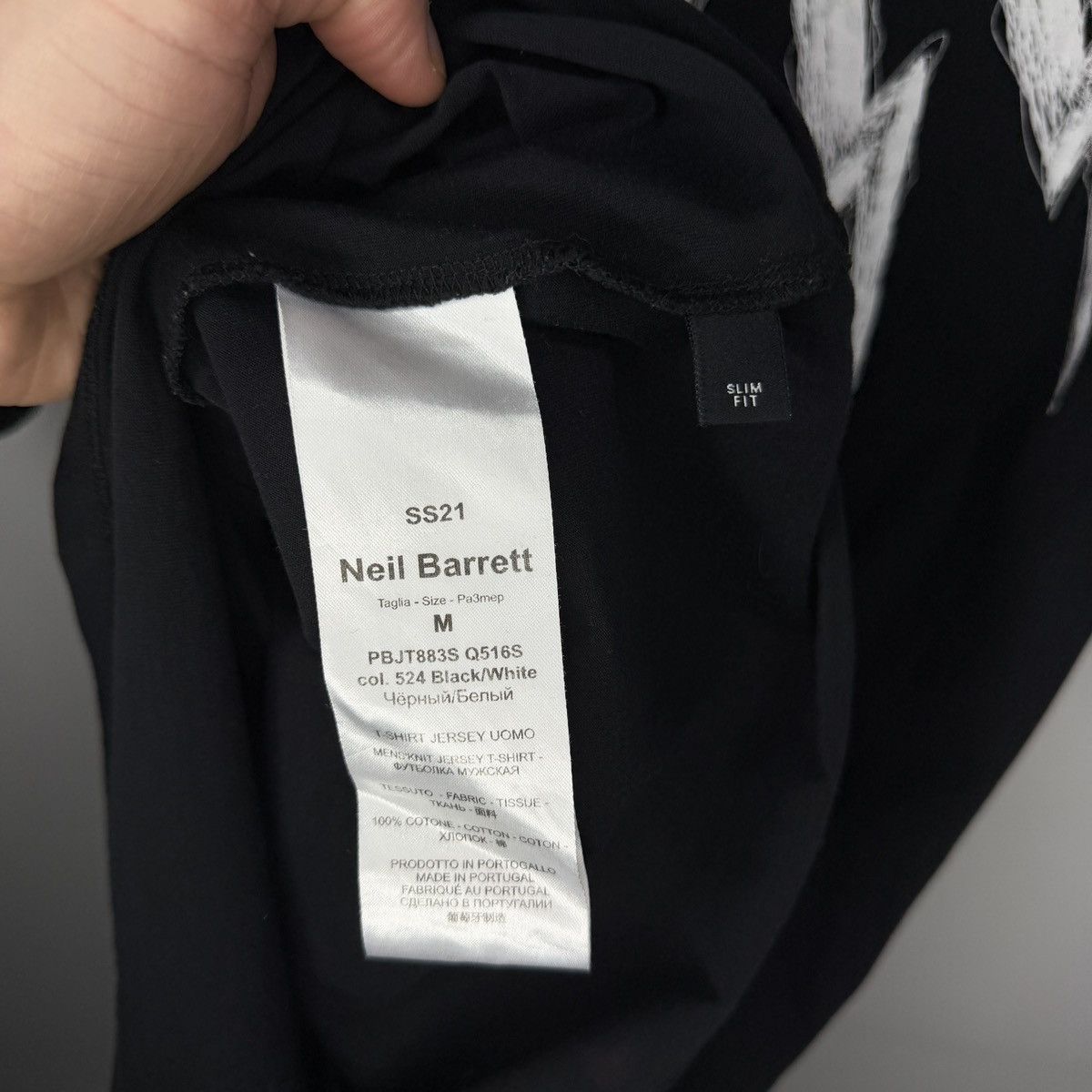 Neil Barrett RRP $246 Neil Barrett Fairisle Thunderbolt T-Shirt Size M Size US M / EU 48-50 / 2 - 7 Thumbnail