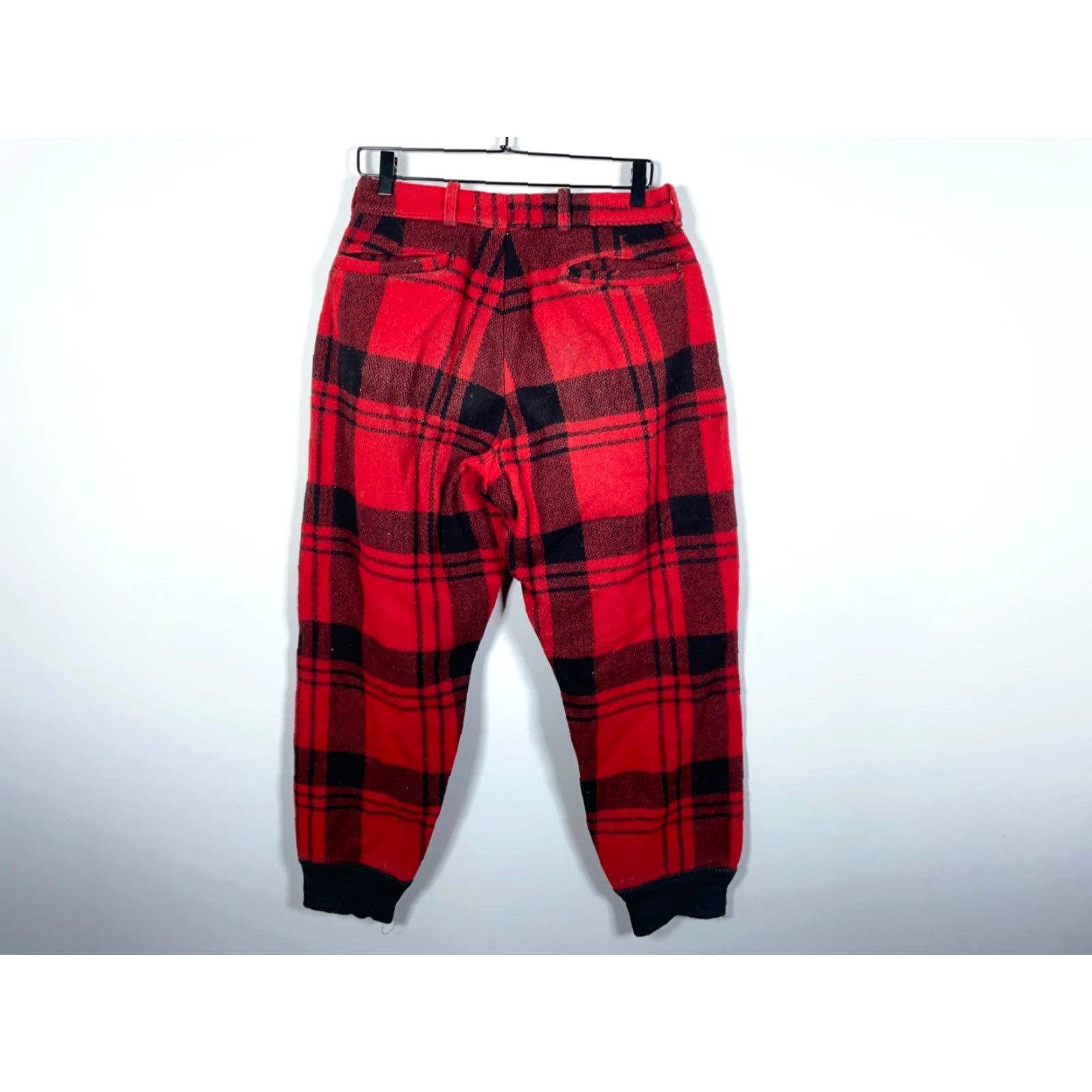 Vintage VINTAGE Wool Buffalo Plaid Hunting Pants Men's 30 x 28 Red Black Heavyweight Unlined Size US 30 / EU 46 - 2 Thumbnail