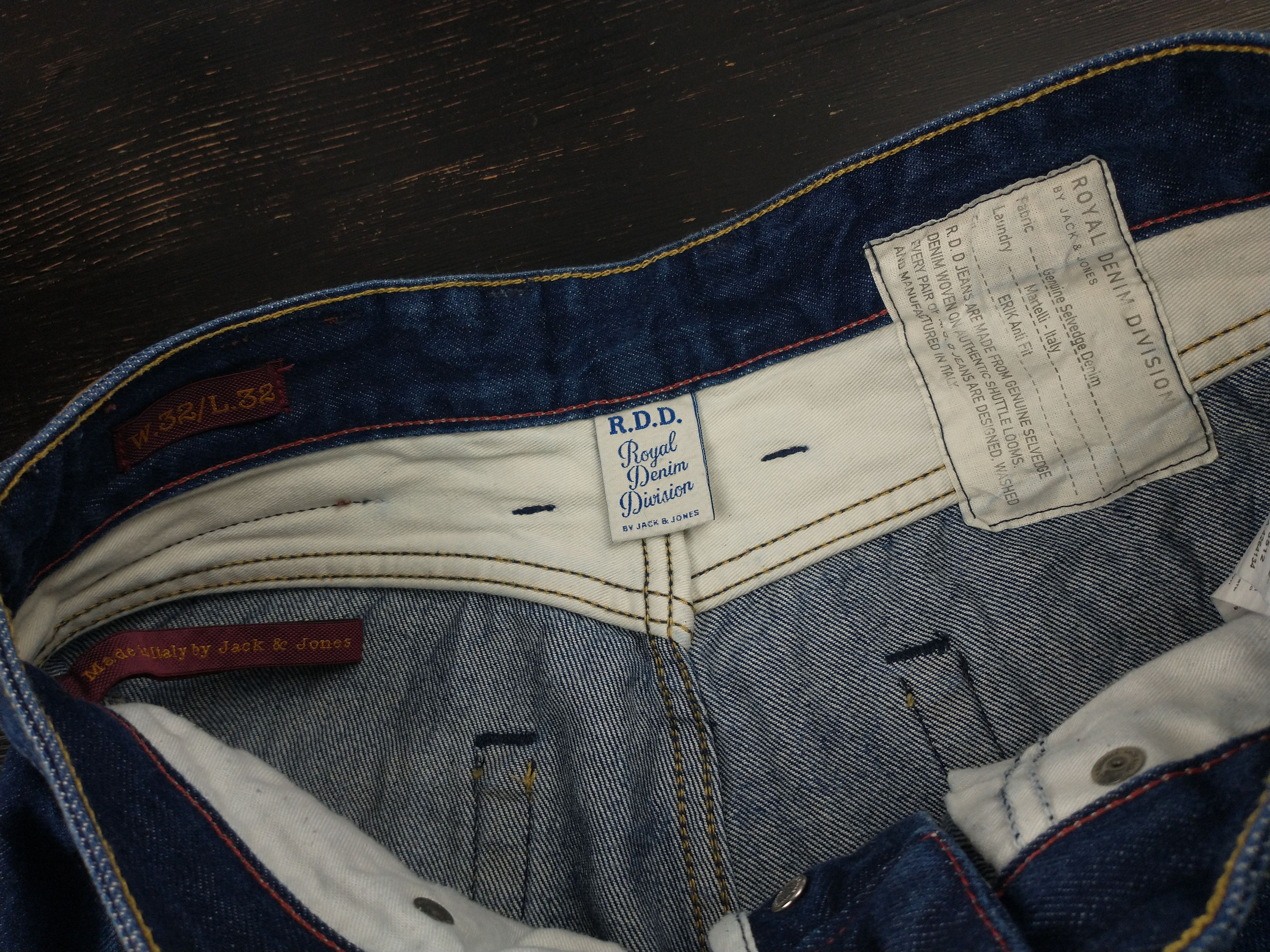 Jack & Jones Erik Royal Selvedge Jeans Size 32 x 32 Made in Italy Size US 32 / EU 48 - 5 Thumbnail