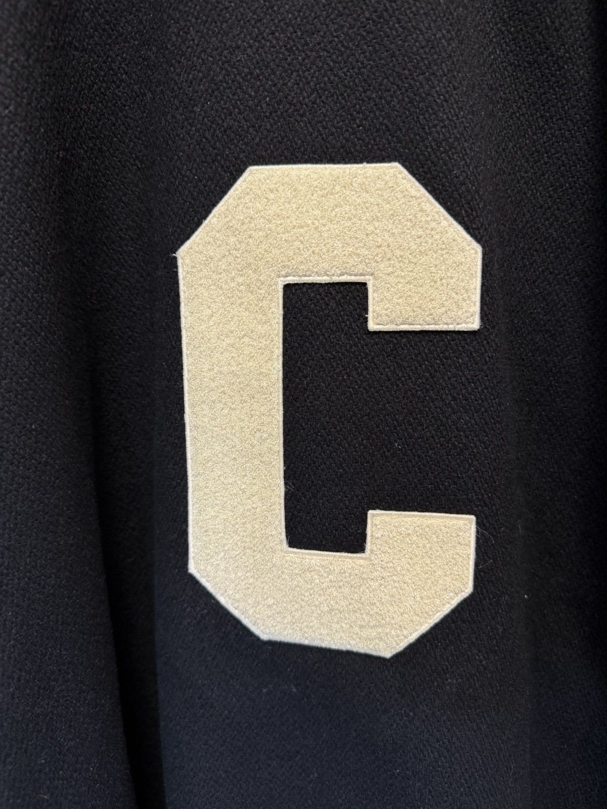 Celine NEW - FW21 Black C Patch Leather Sleeve Wool Teddy 54 Size US L / EU 52-54 / 3 - 12 Thumbnail