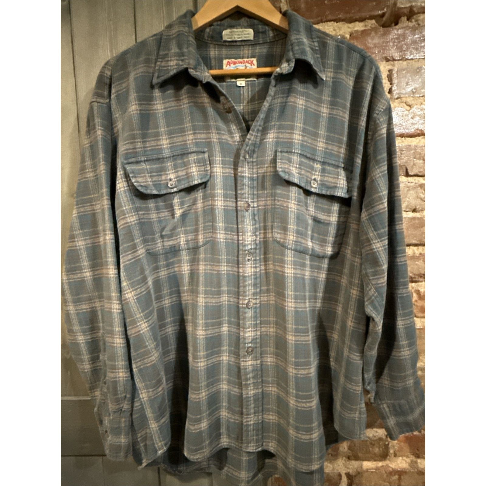 Other Vintage Adirondack by Savile Row Plaid Gray Green Flannel XL Size US XL / EU 56 / 4 - 1 Thumbnail