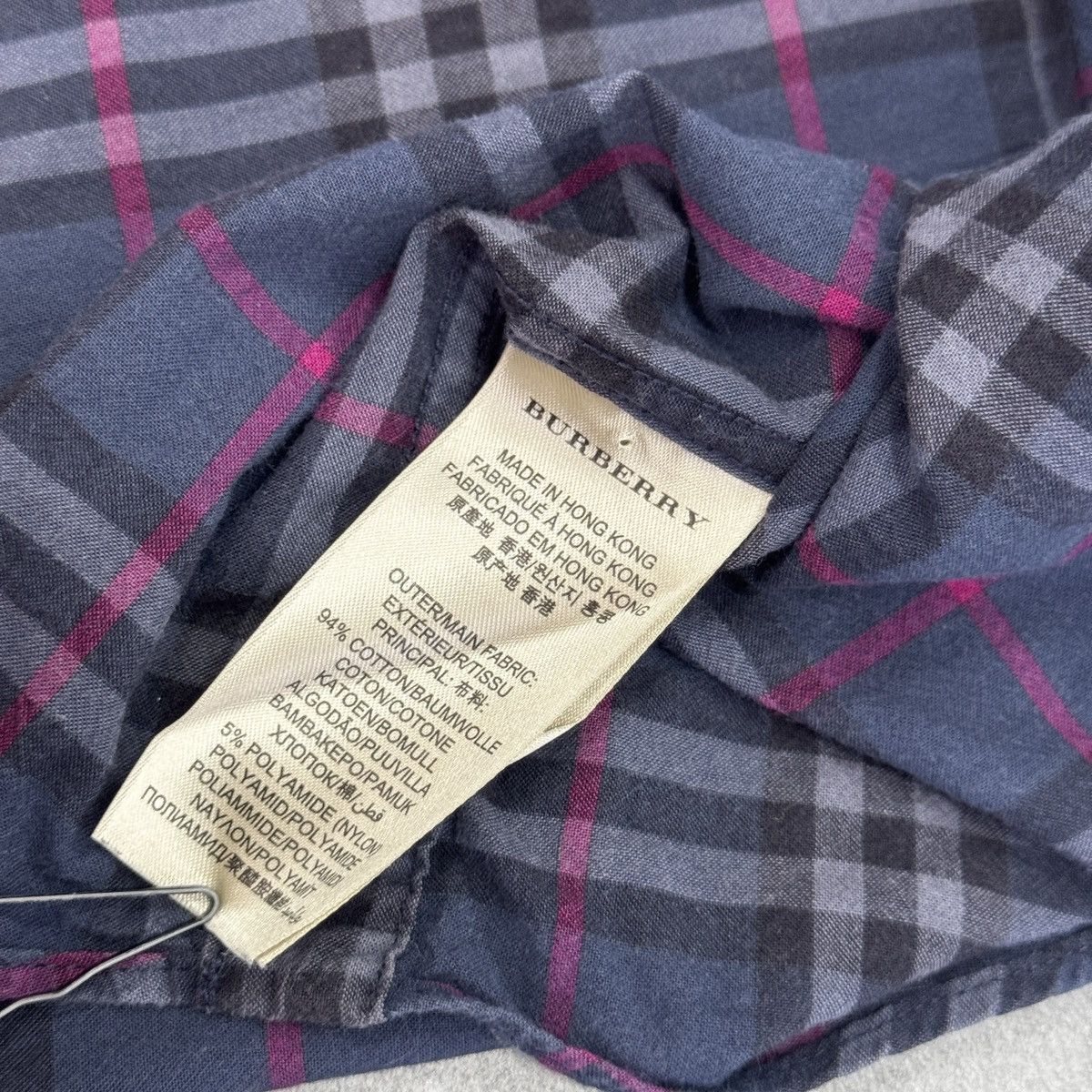 Burberry Burberry Brit Nova Check Blue Button Shirt Long Sleeve Size US XL / EU 56 / 4 - 13 Thumbnail