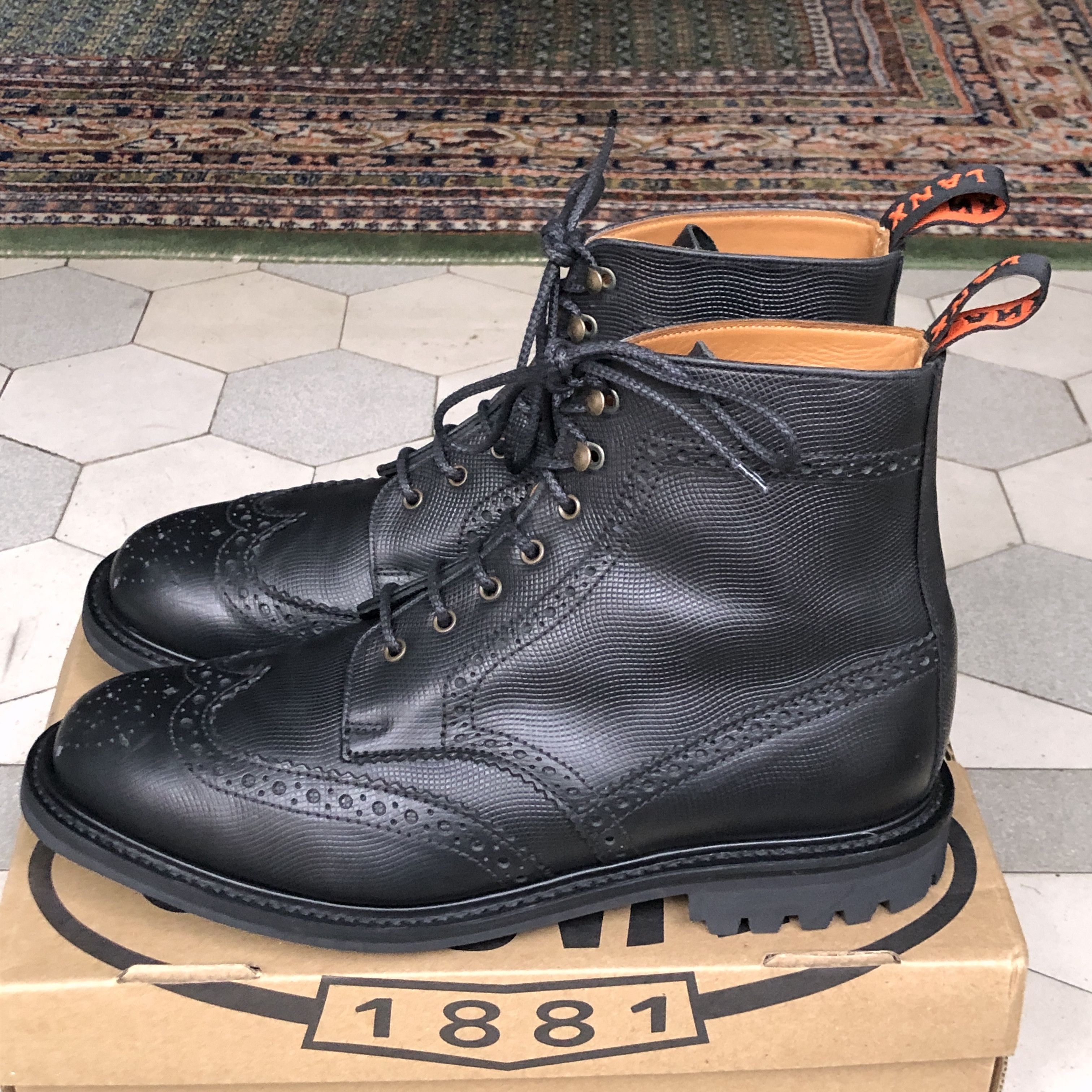 Other Lanx "Grindleton" grained brogue boots customised UK 10 Size US 11 / EU 44 - 2 Thumbnail