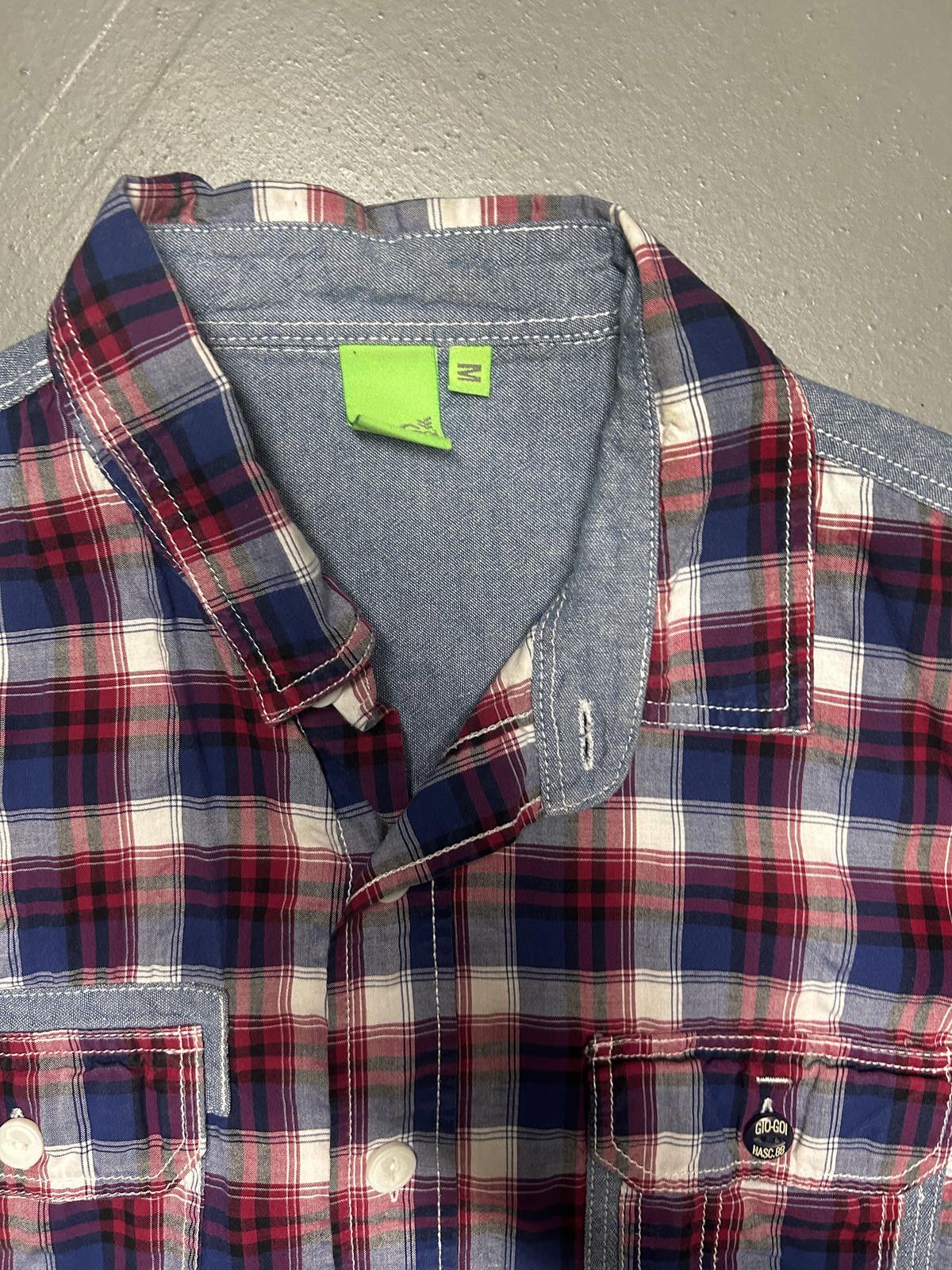 Designer Stylish Plaid Shirt with Denim Detail Size US M / EU 48-50 / 2 - 2 Thumbnail