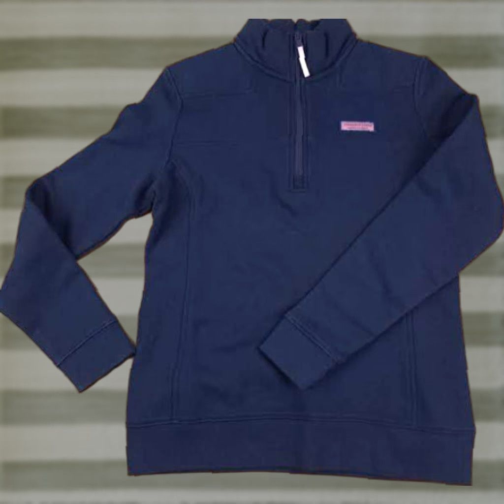 Vineyard Vines Vineyard Vines 1/4 Zip Navy Cotton Fleece Pullover Women S Regular Size Small Long Sleeve Zip Casual Activewear Modern Vibes, 23in long 18in chest Size S / US 4 / IT 40 - 1 Thumbnail