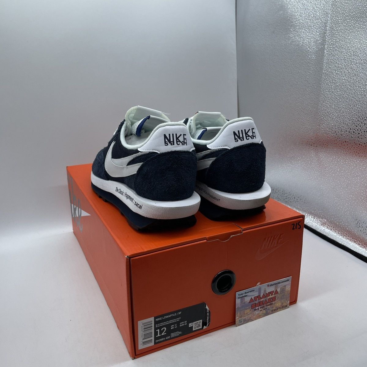 Nike Fragment design x sacia x LDV waffle blackened blue Size US 12 / EU 45 - 4 Thumbnail