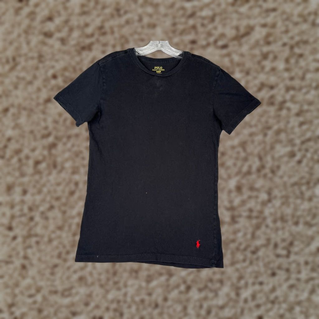 Ralph Lauren VINTAGE Polo Ralph Lauren Shirt Men Medium Black Crew Neck Short Sleeve Cotton Slim READ Size US M / EU 48-50 / 2 - 1 Thumbnail