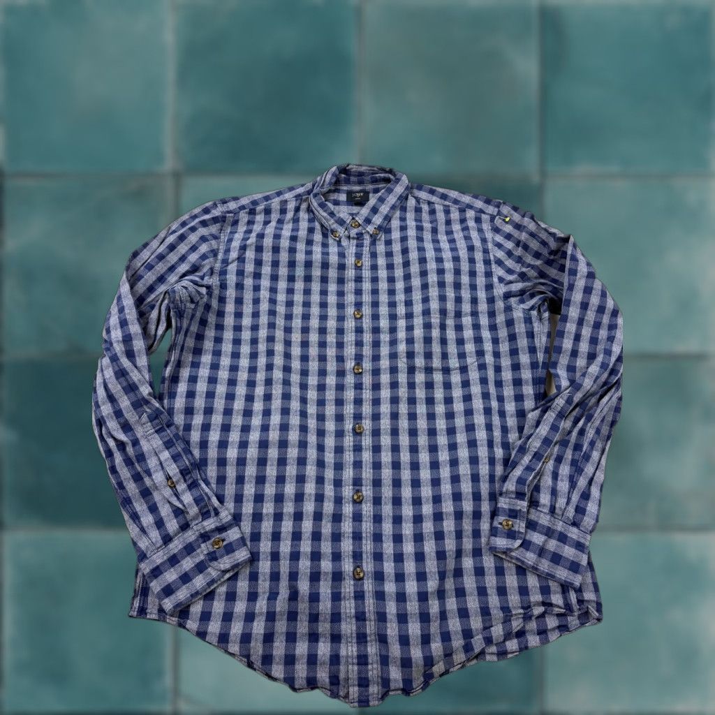 J.Crew J.Crew Shirt Mens Large Blue Check Jaspe Slim Fit Long Sleeve Button Down Casual Size US L / EU 52-54 / 3 - 1 Thumbnail