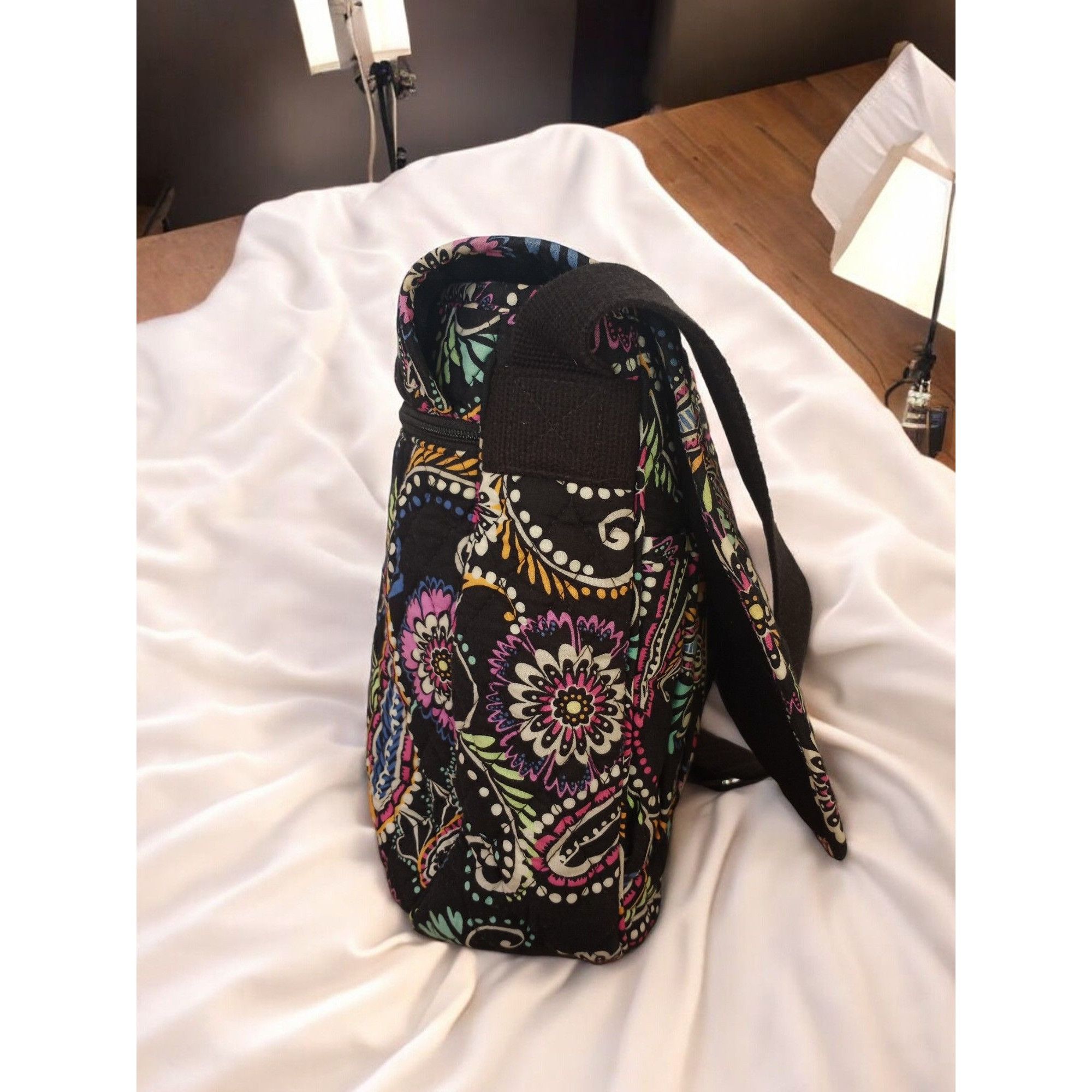 Vera Bradley Vera Bradley Black Paisley Foldover Laptop Book Bag. Size ONE SIZE - 4 Thumbnail