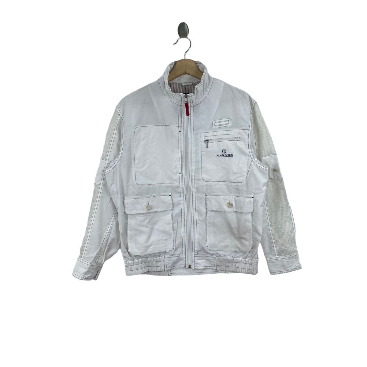 ALAIN DELON ALAIN DELON Multi Pockets Motorcycle Jeans White Jacket Size US S / EU 44-46 / 1 - 1 Thumbnail