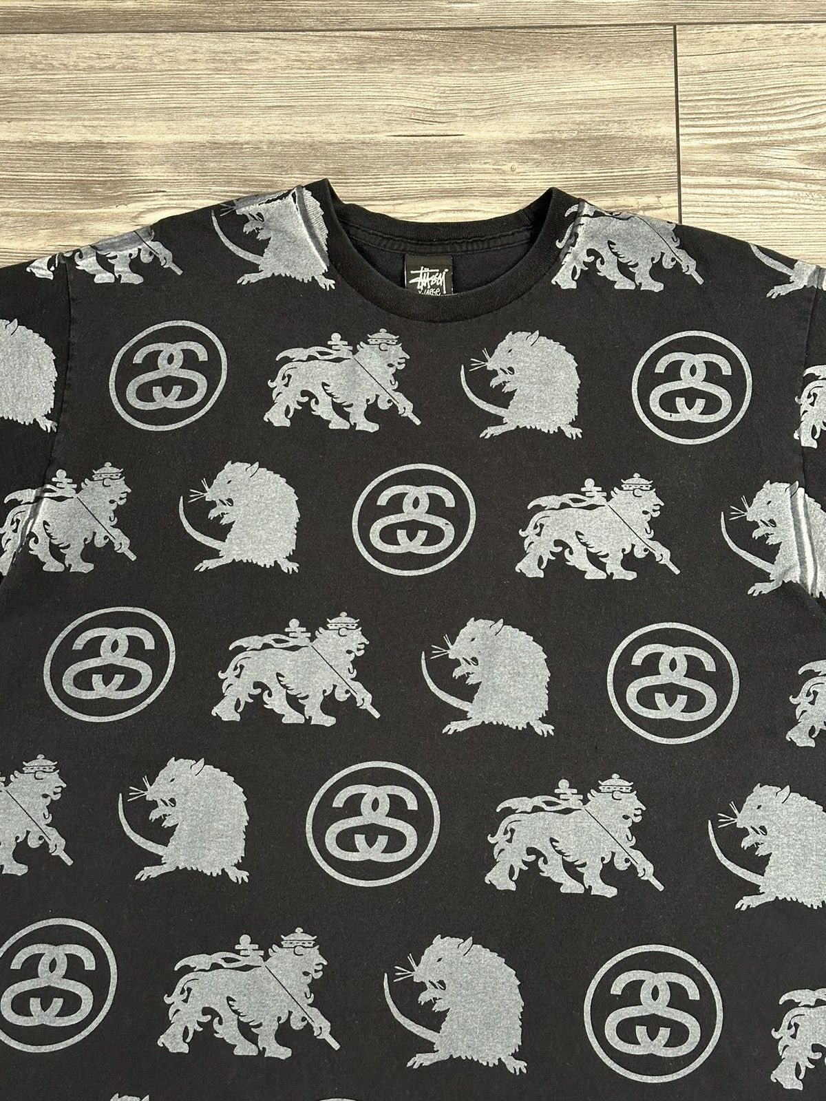 Stussy × Vintage Y2K Stussy AOP T Shirt Size US XL / EU 56 / 4 - 3 Thumbnail