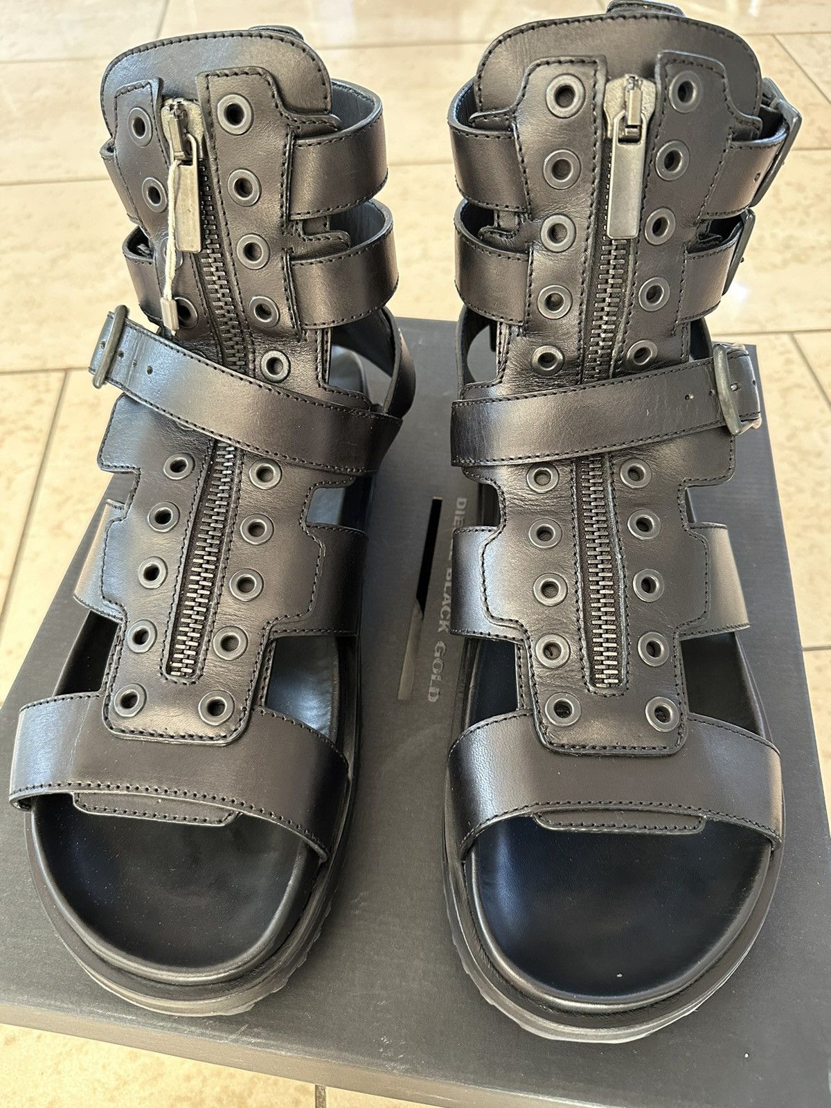 Diesel Black Gold Diesel Black Gold leather gladiator sandals Size US 12 / EU 45 - 4 Thumbnail