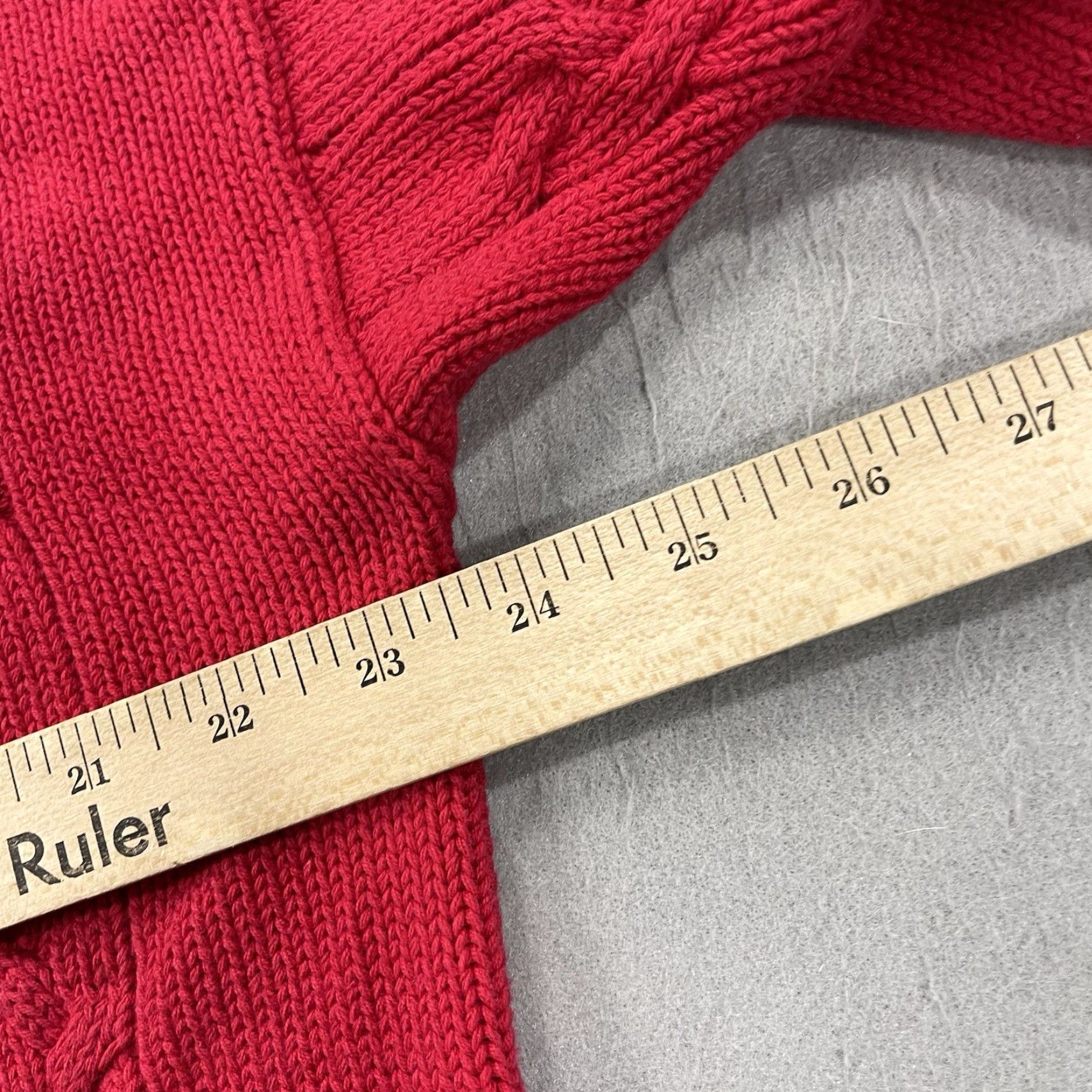 Izod VINTAGE Izod Lacoste Sweater Mens Large Red Cable Knit Grandpa Crewneck 90s Size US L / EU 52-54 / 3 - 7 Thumbnail