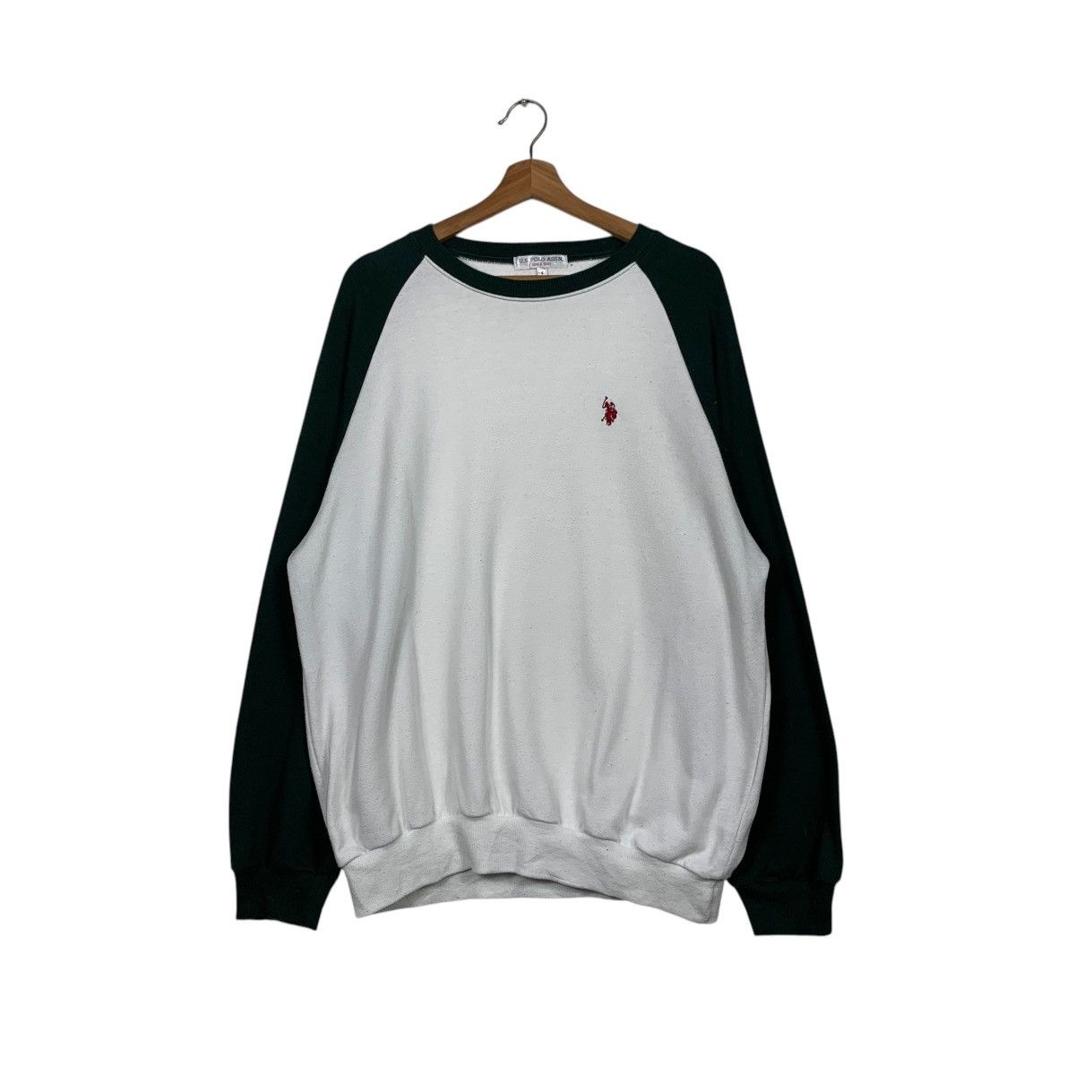 U.S. Polo Assn. US POLO ASSN White Green Crewneck Sweatshirt #1687-C75 Size US L / EU 52-54 / 3 - 1 Thumbnail