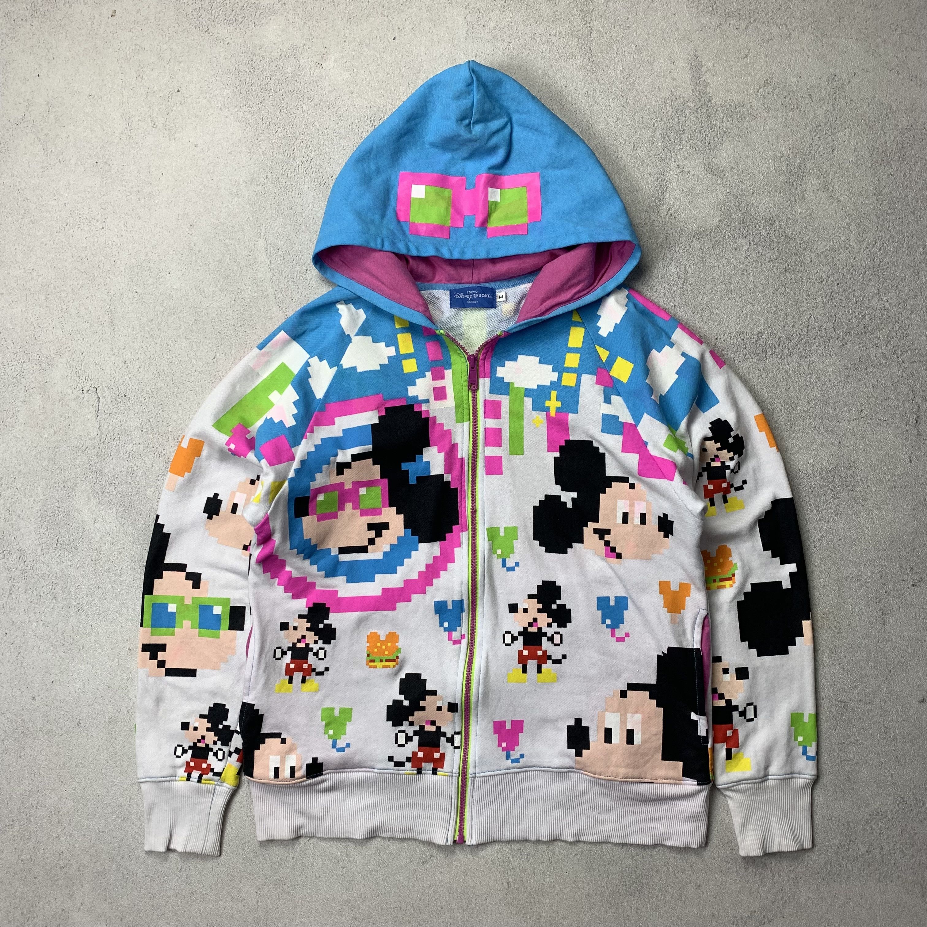 Disney Vintage Disney Mickey Mouse Pixel Graphic Zip Up Hoodie Size US S / EU 44-46 / 1 - 1 Thumbnail