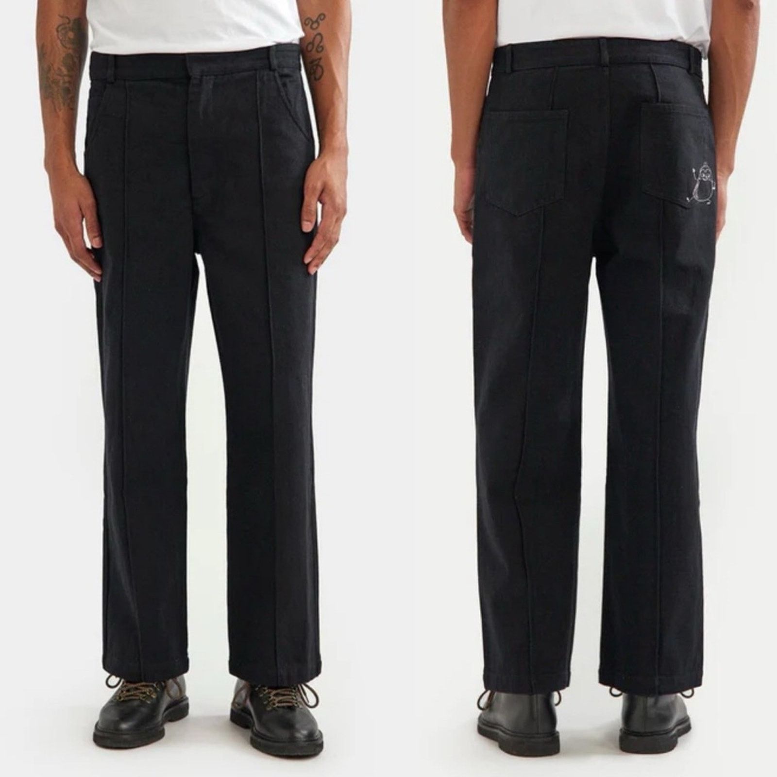 Percival Percival X Harry Lambert Black pants Embroidered Eggplant Size US 36 / EU 52 - 4 Thumbnail
