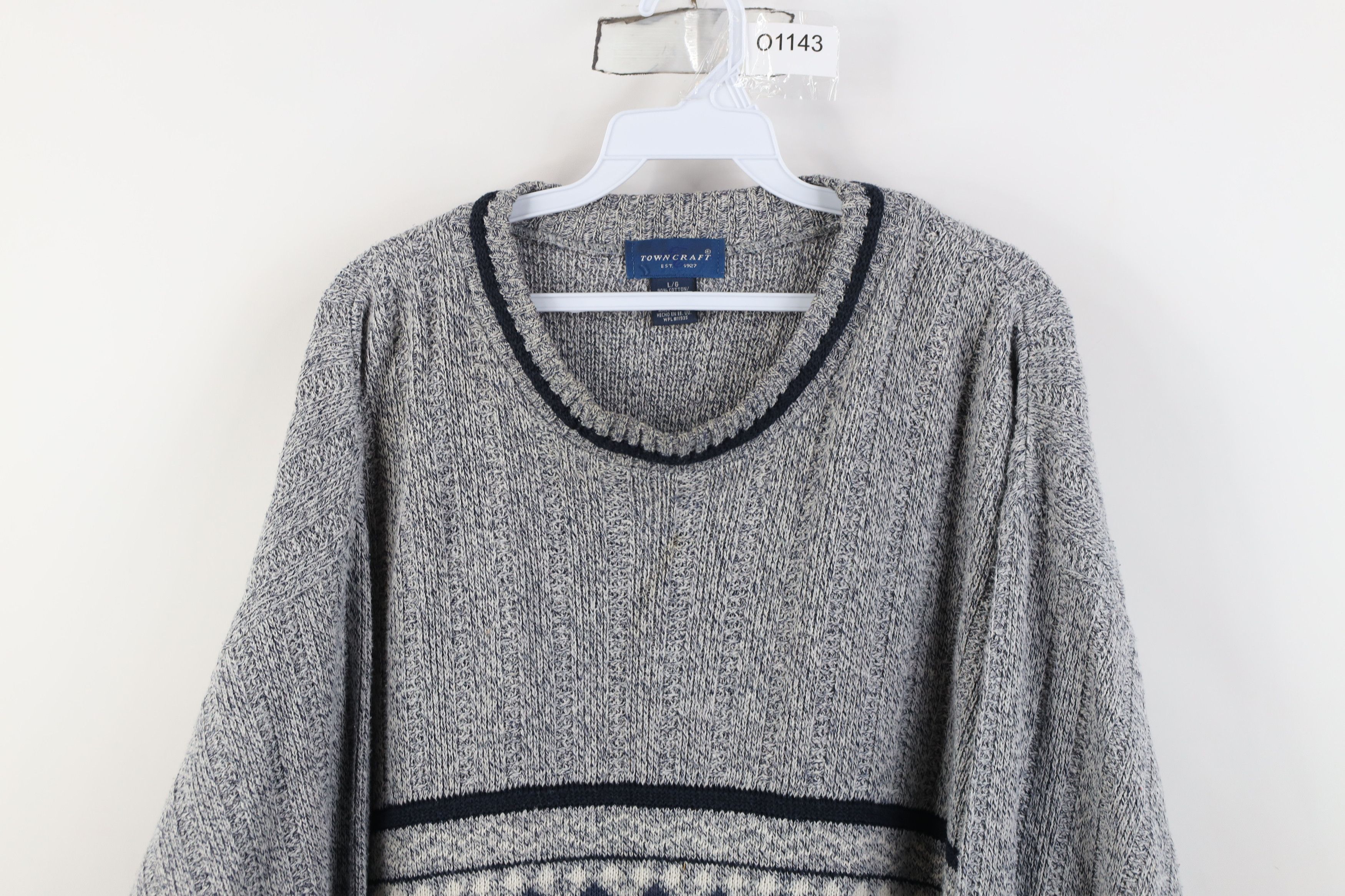 Vintage Vintage 90s Streetwear Geometric Fair Isle Knit Sweater Size US L / EU 52-54 / 3 - 2 Thumbnail