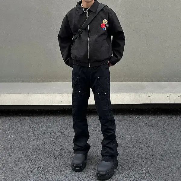 Designer Hosokawa x Yui Black Slim Straight Cargo Pants Size US 32 / EU 48 - 4 Thumbnail